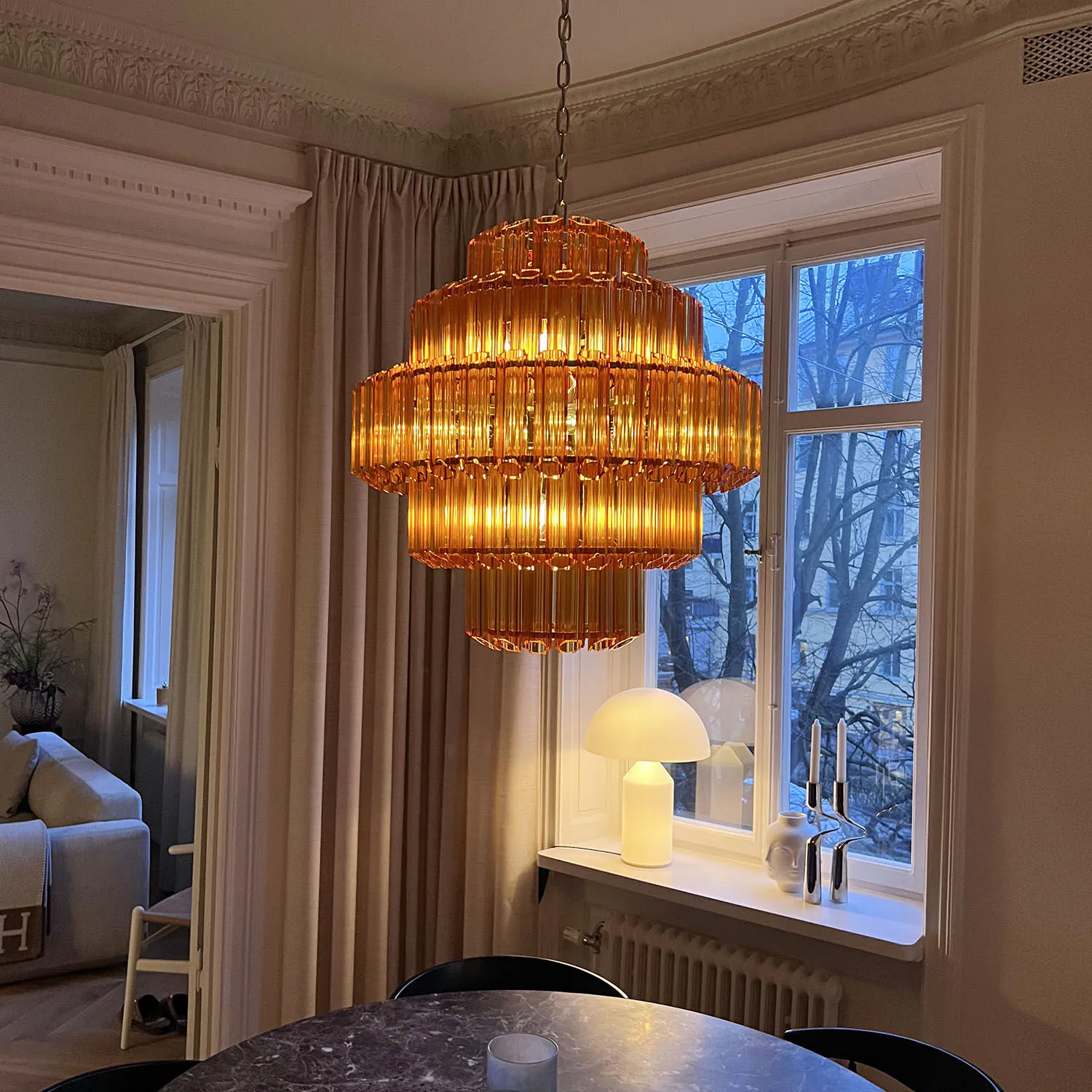 Kristallkrona Ø65cm Verona Bärnsten