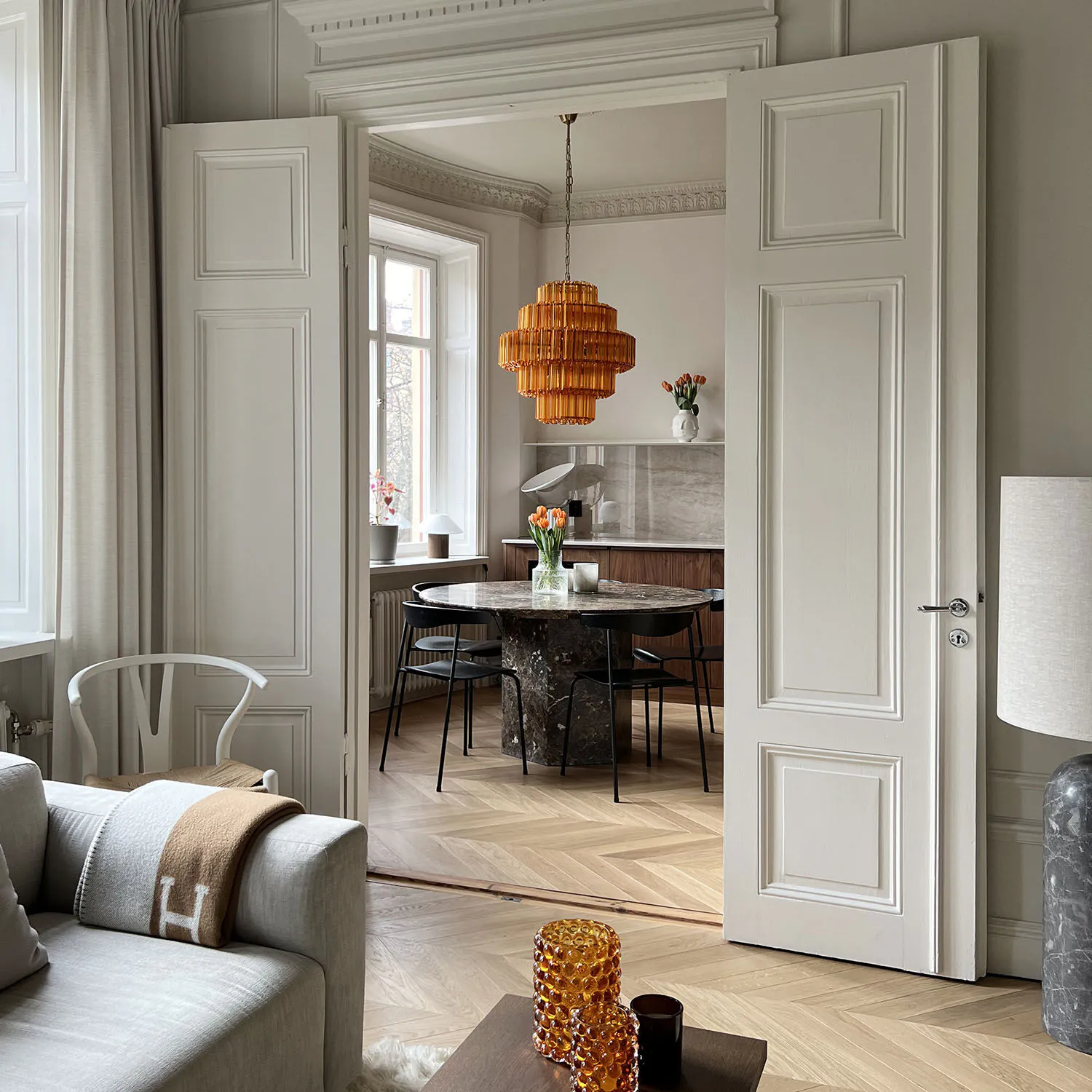 Kristallkrona Ø65cm Verona Bärnsten
