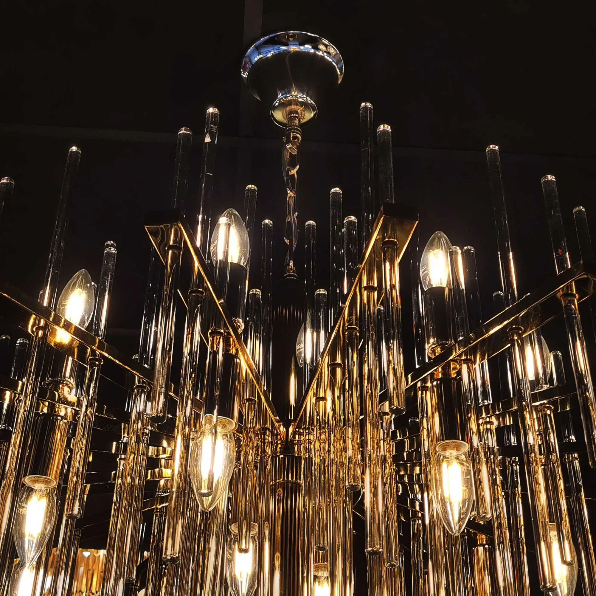 Modern Kristallkrona Ø85cm Vienna Guld