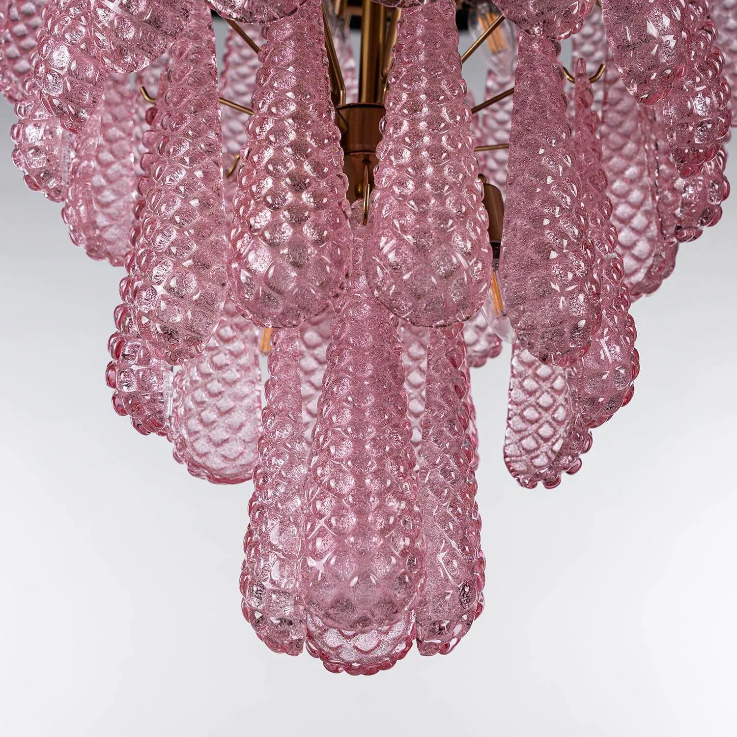 Kristallkrona Ø61xH75cm Mässing/Rosa - Neapel