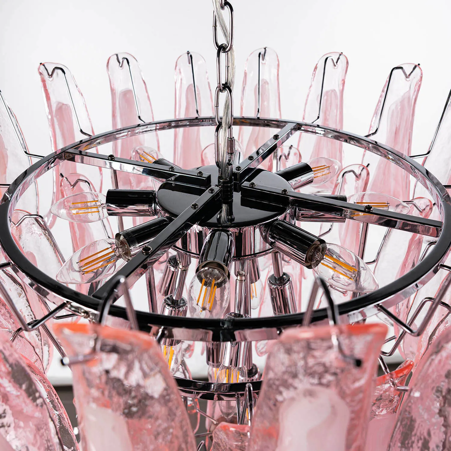 Kristallkrona Ø66xH75cm Rosa/Krom - Livorno