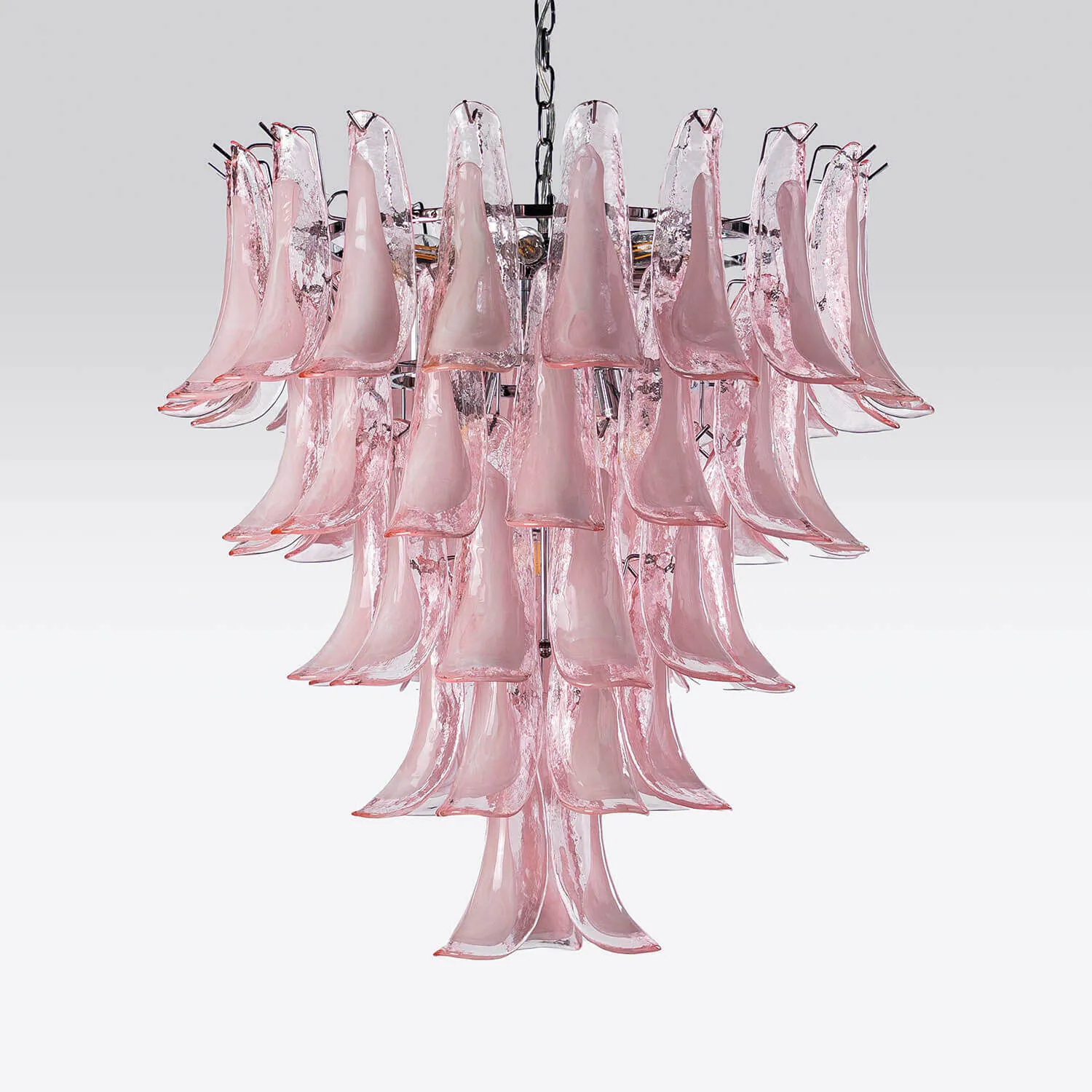 Kristallkrona Ø66xH75cm Rosa/Krom - Livorno
