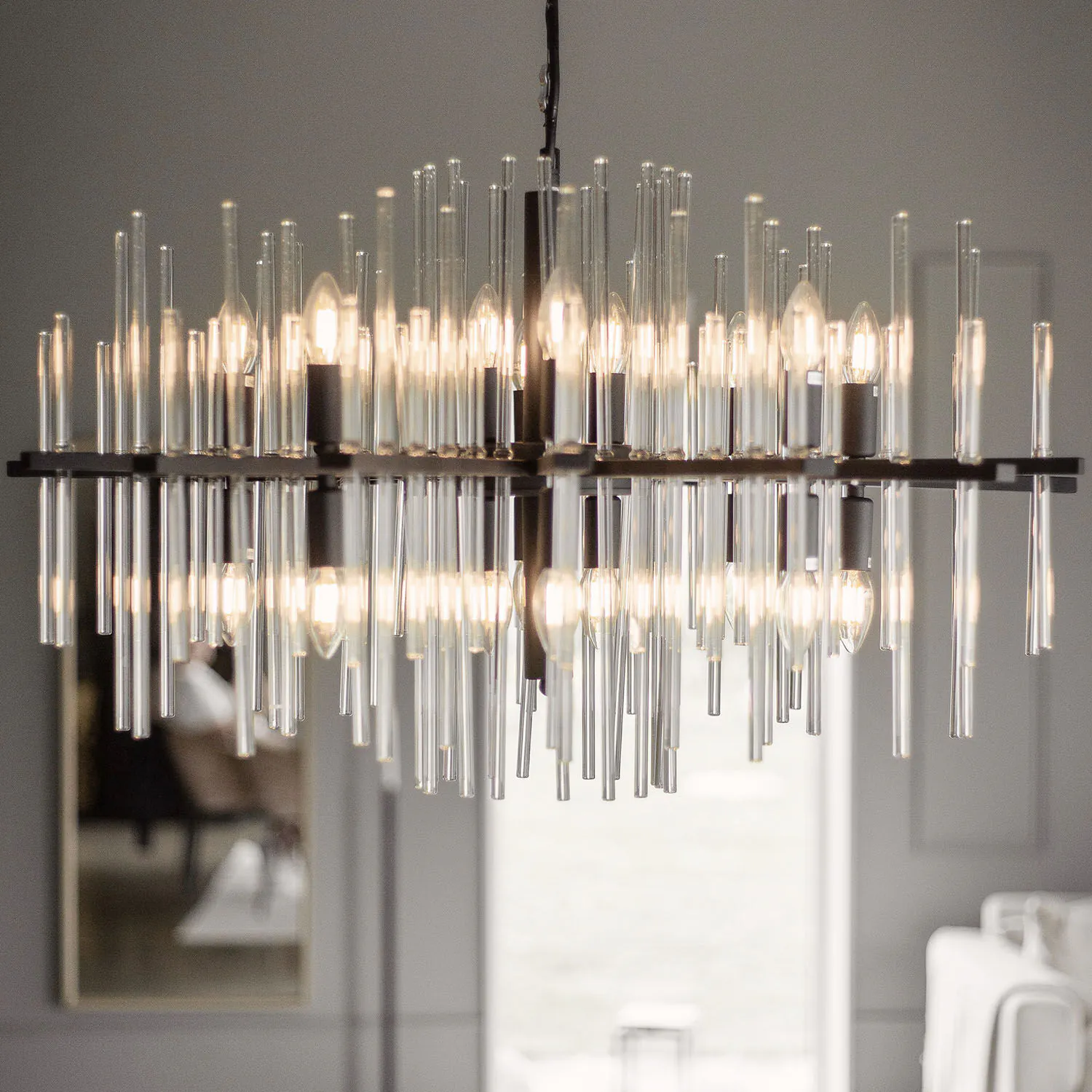Modern Kristallkrona Ø85cm Vienna Svart