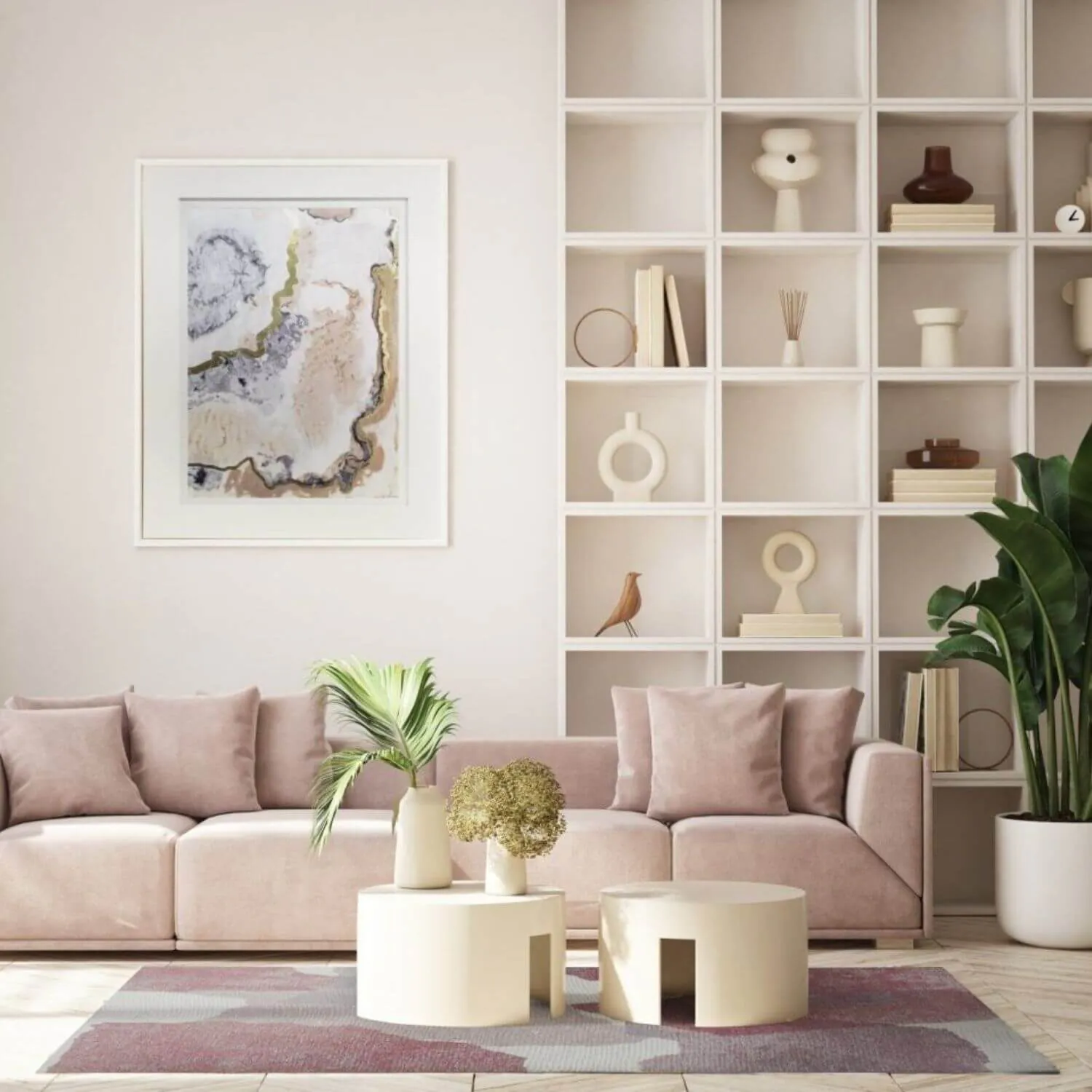 Mönstrad Matta 160x230cm  - Lila Rosa