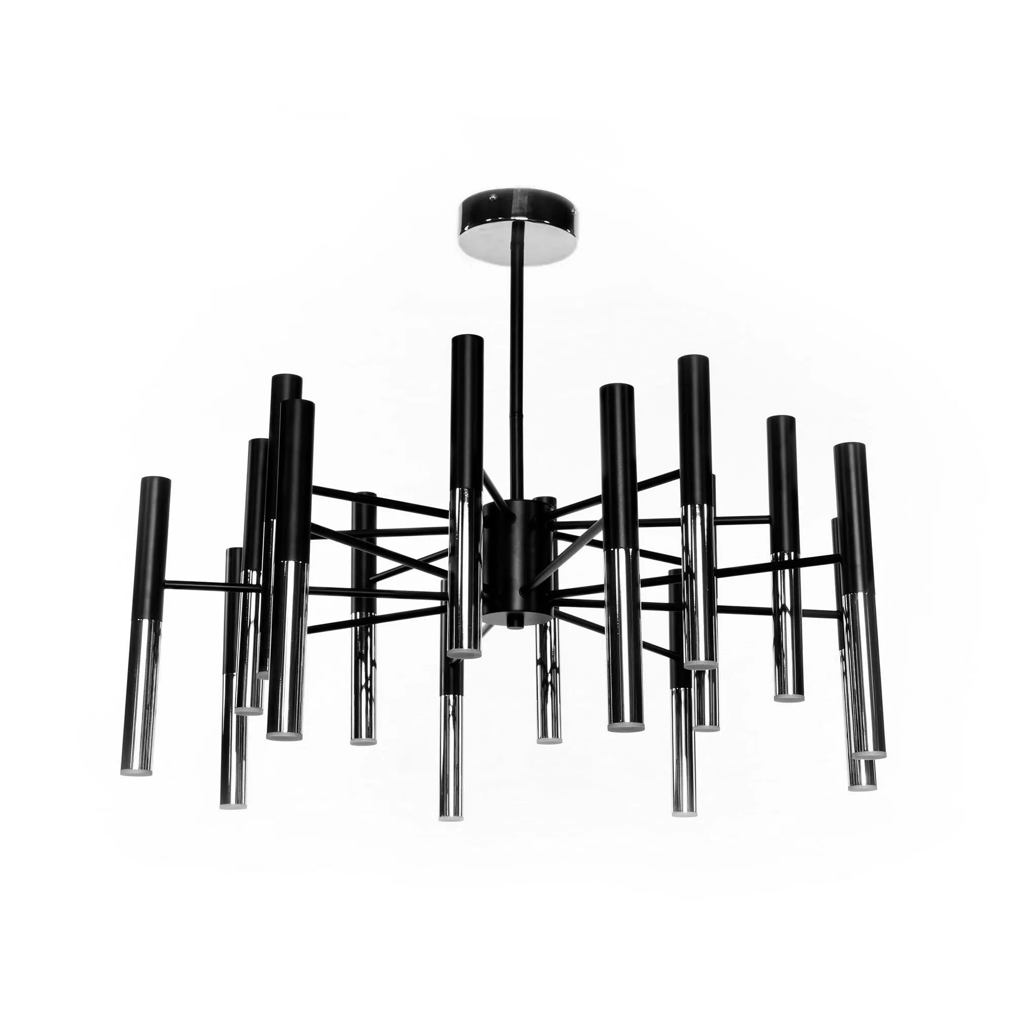Taklampa Oslo Svart&Krom Ø 80cm