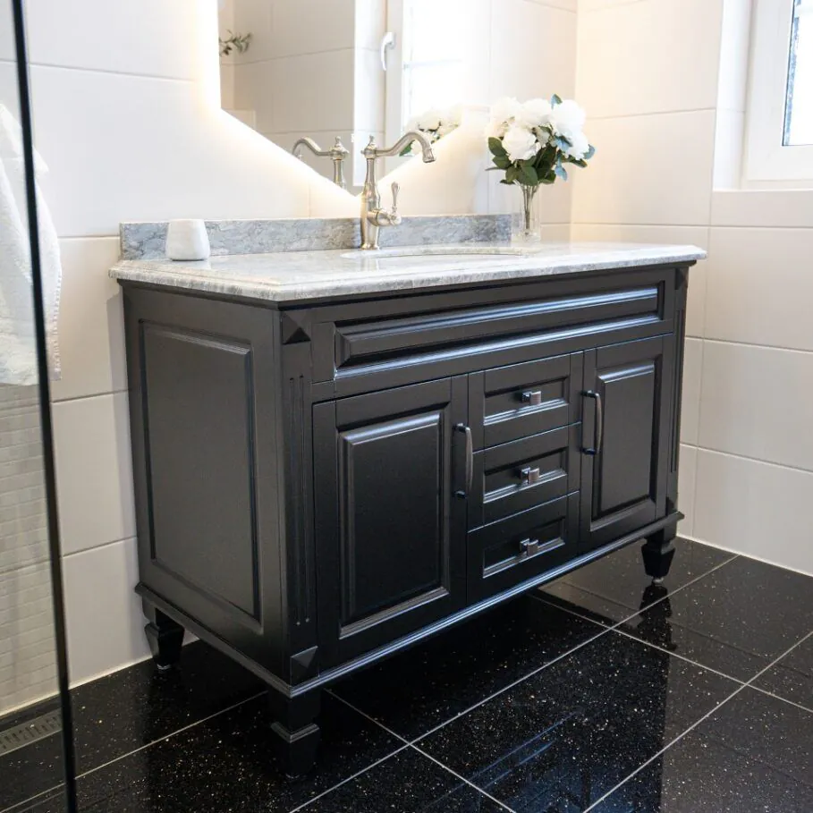 Kommod Badrum 120cm Nashville Svart - Blå Marmor