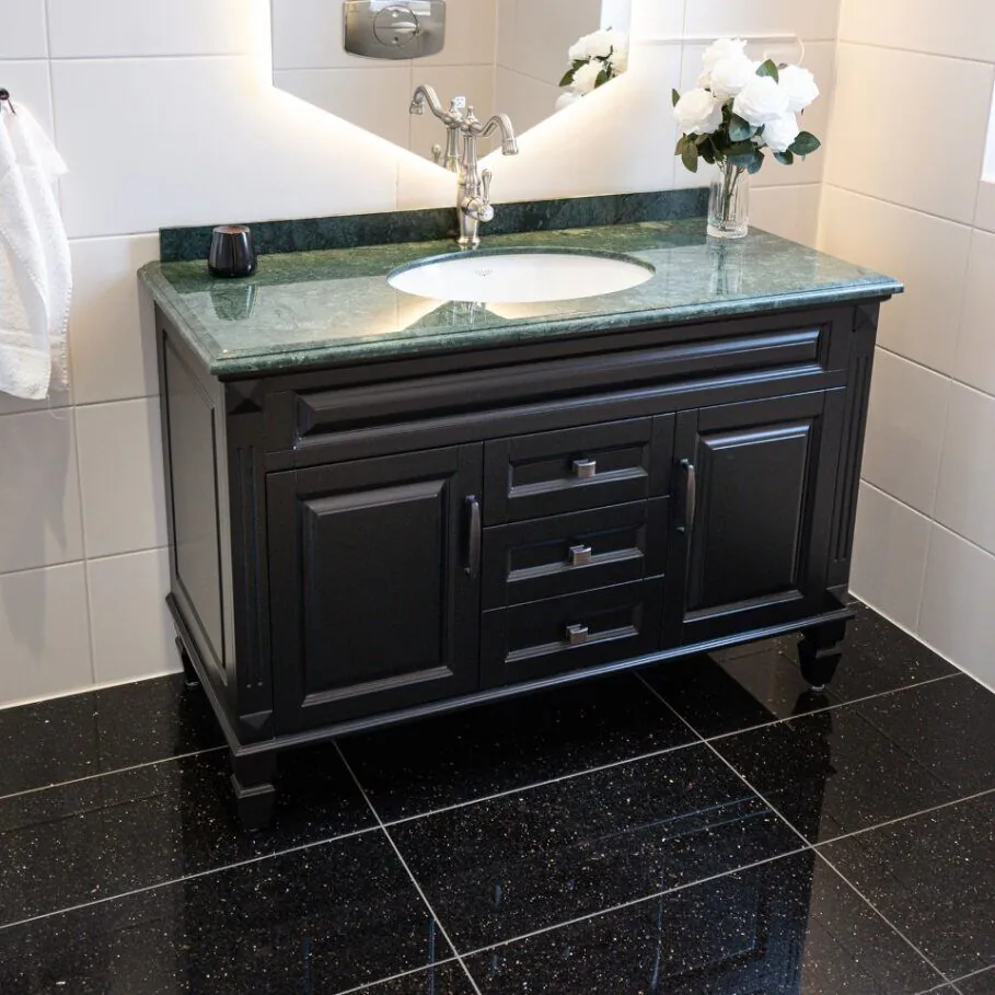 Kommod Badrum 120cm Nashville Svart - Grön Marmor