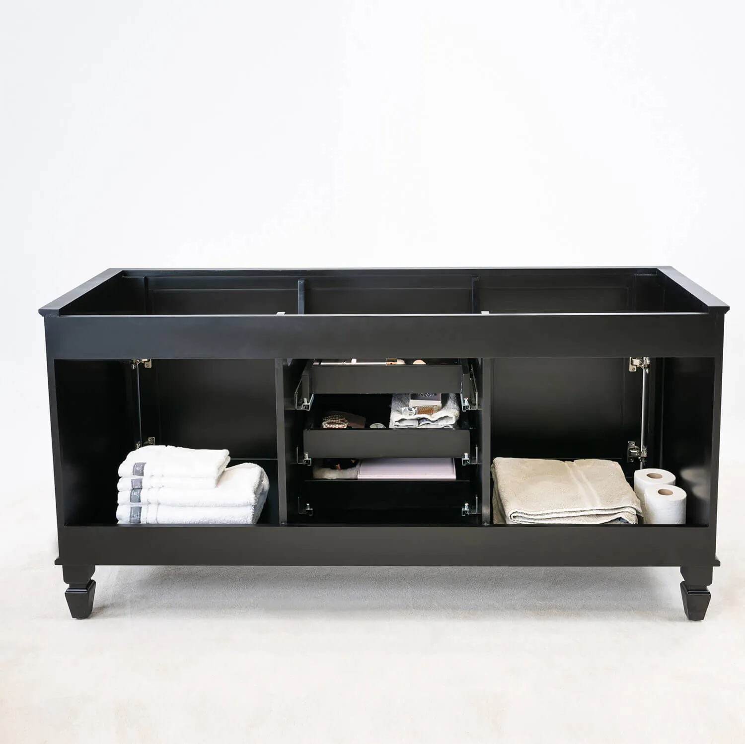 Dubbelhandfat Kommod 160cm Nashville Svart - Svart Granit