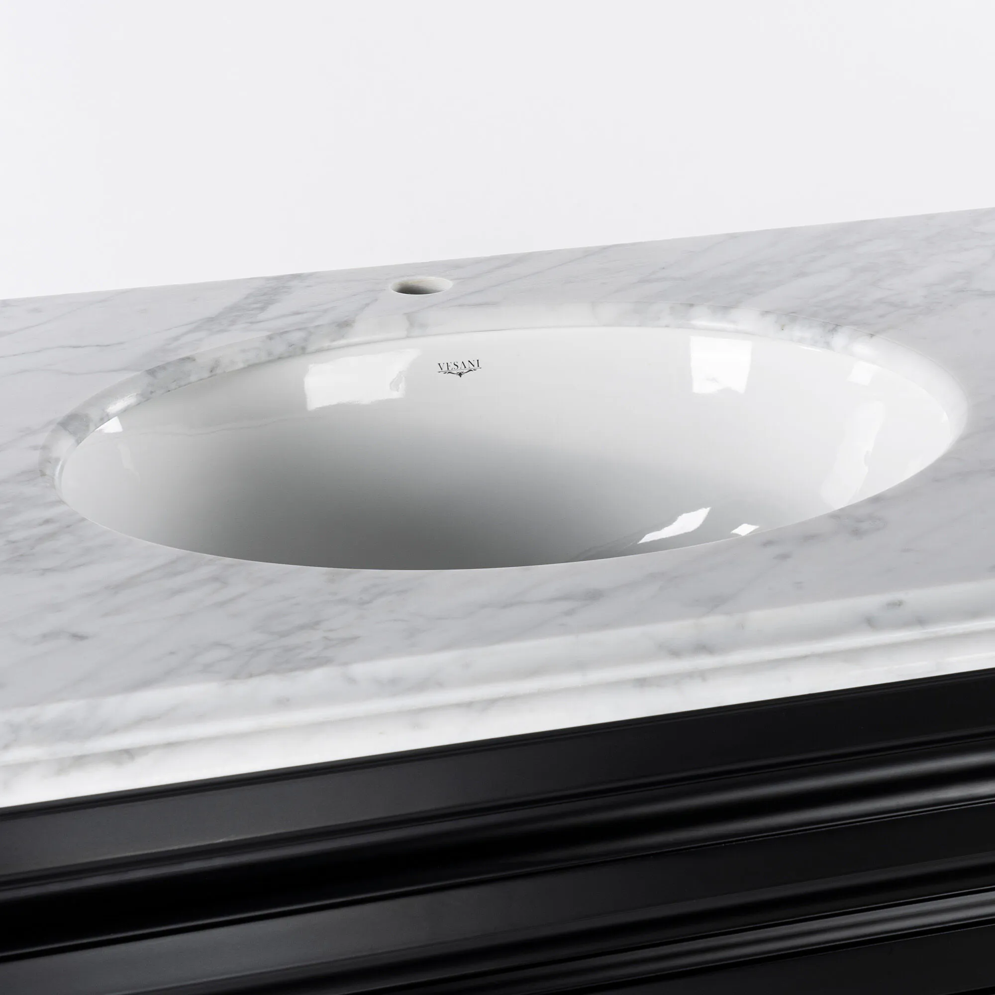 Kommod Badrum 120cm Nashville Svart - Vit Marmor