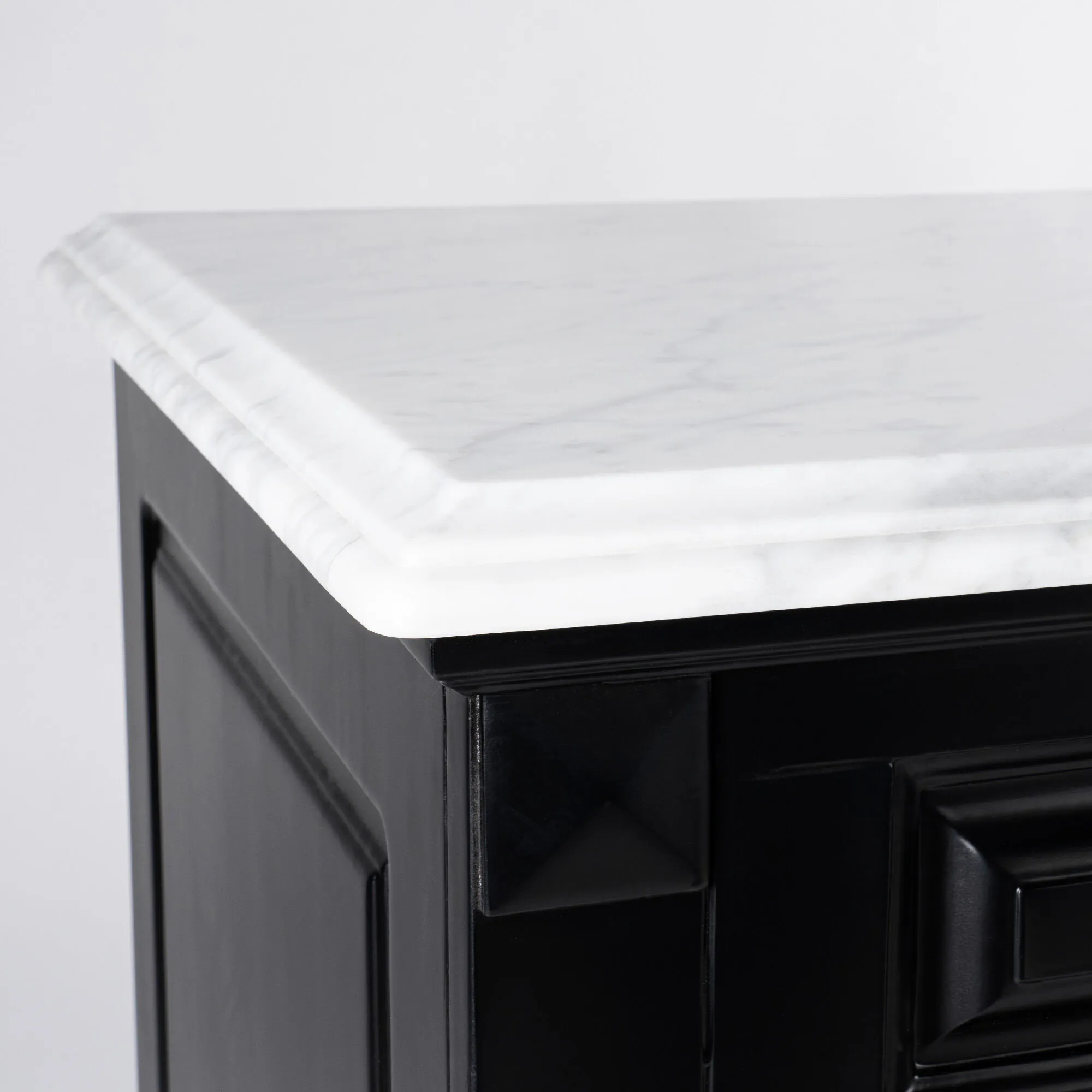Kommod Badrum 120cm Nashville Svart - Vit Marmor