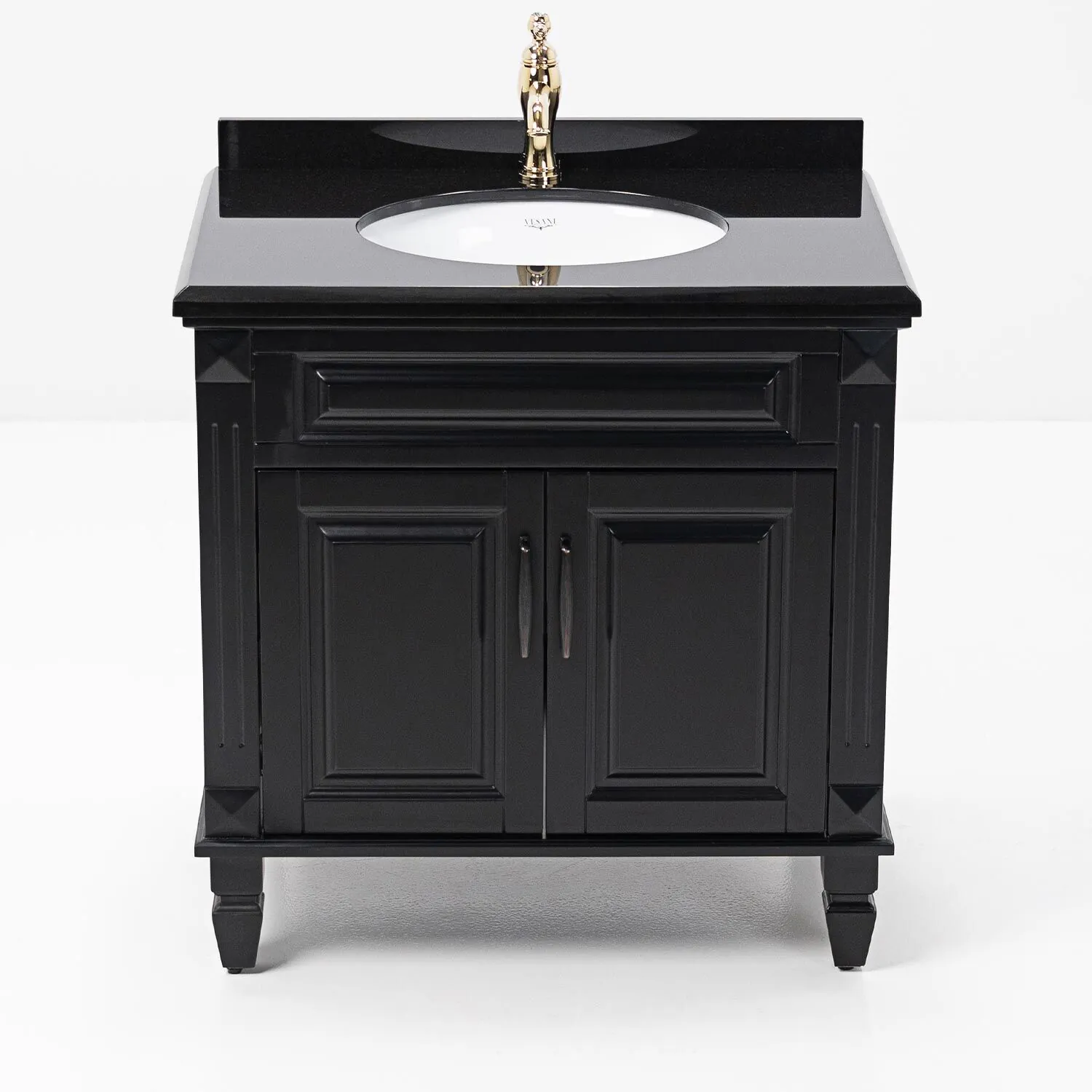 Kommod Badrum 80cm Nashville Svart - Svart Granit