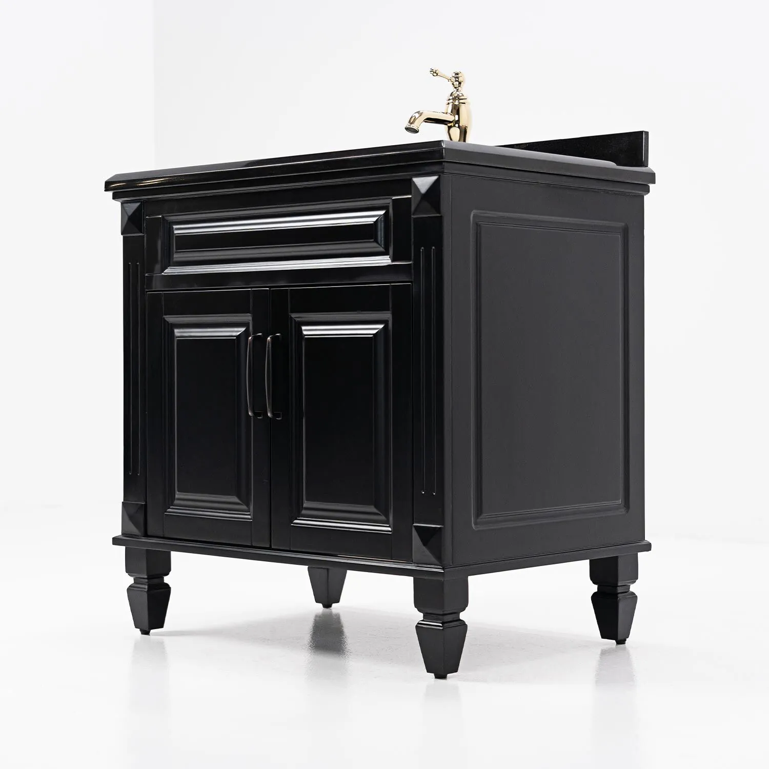 Kommod Badrum 80cm Nashville Svart - Svart Granit
