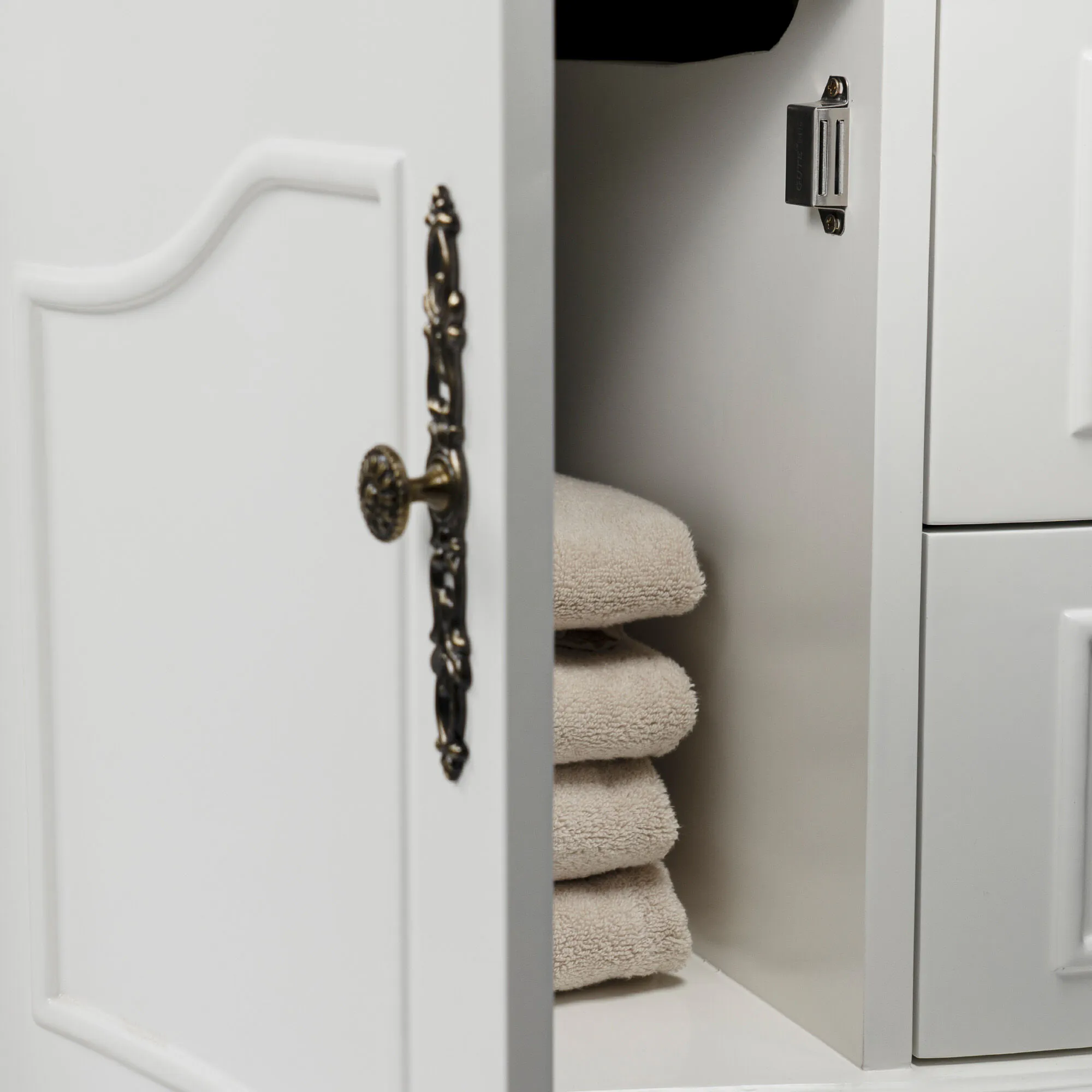 Kommod Badrum 120cm Ottawa Vit - Beige Marmor
