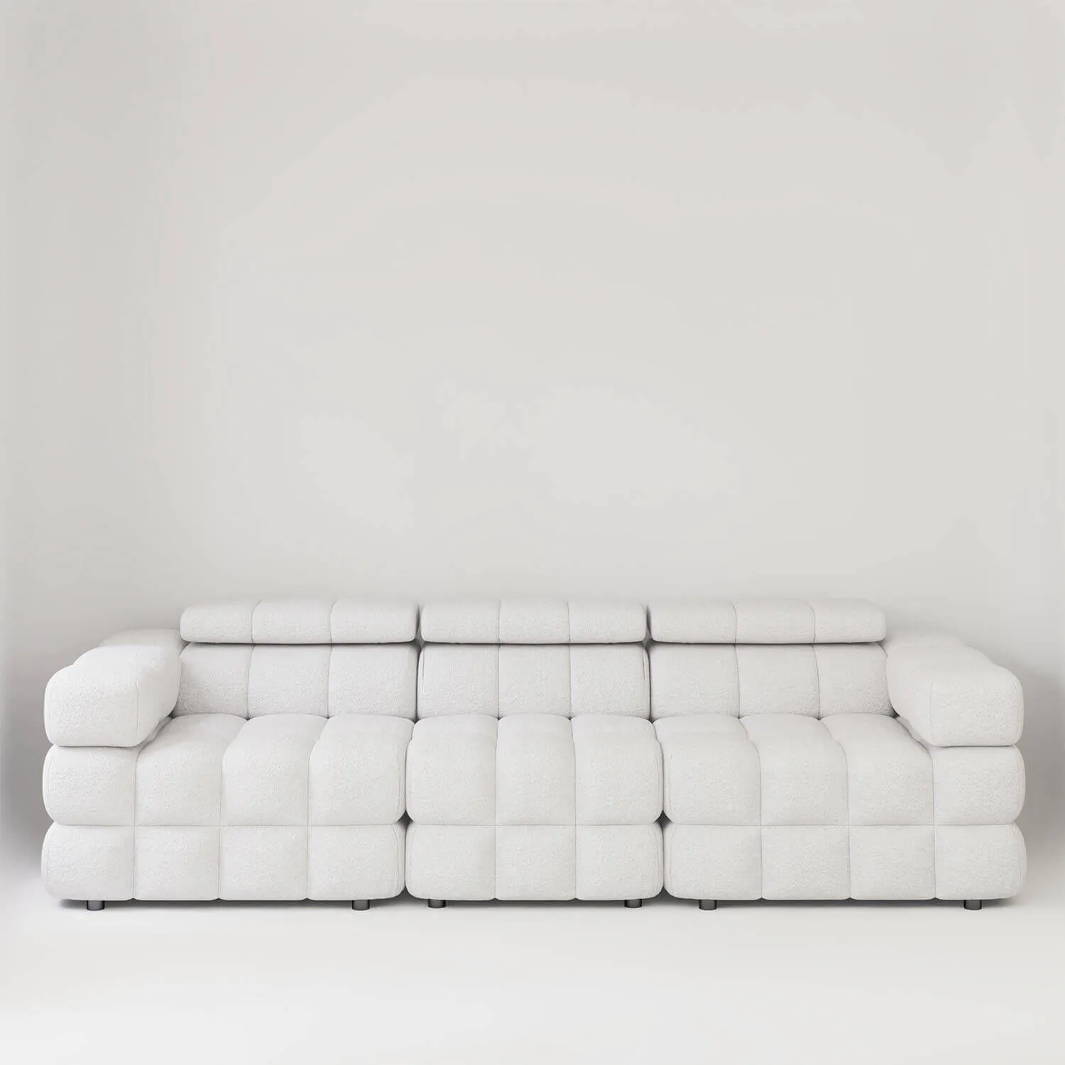 Soffa 3-sits 285cm Vit Boucle  - Paris