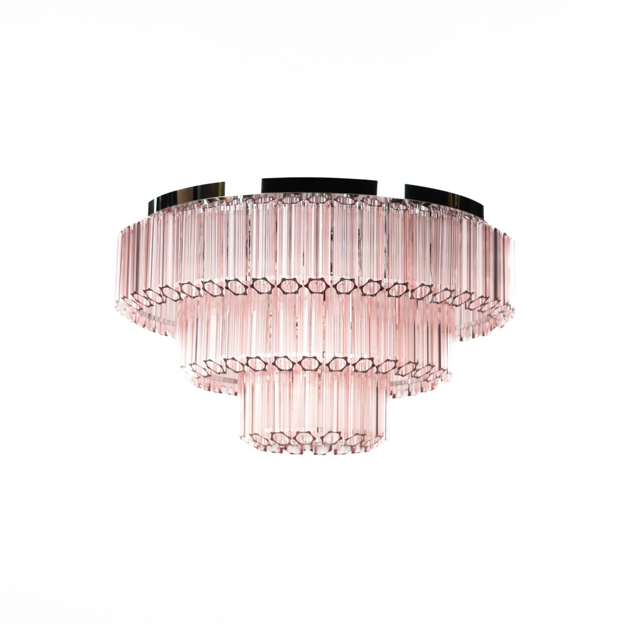 Kristallplafond 80cm Rosa/Krom - Verona