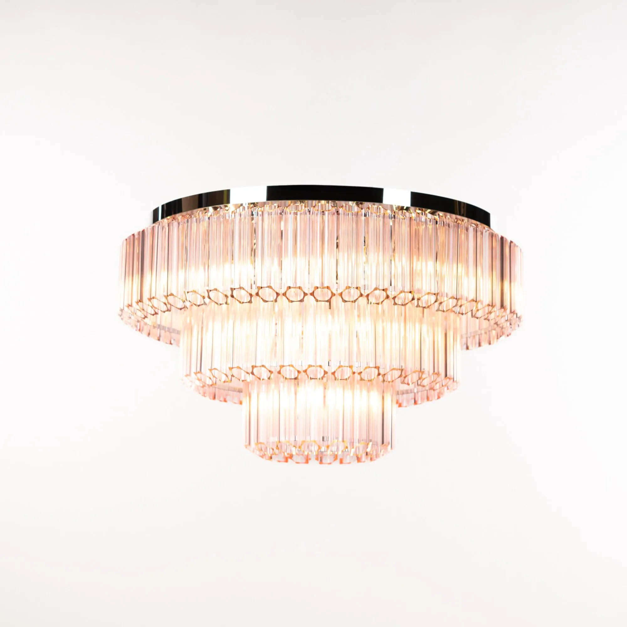 Kristallplafond 80cm Rosa/Krom - Verona