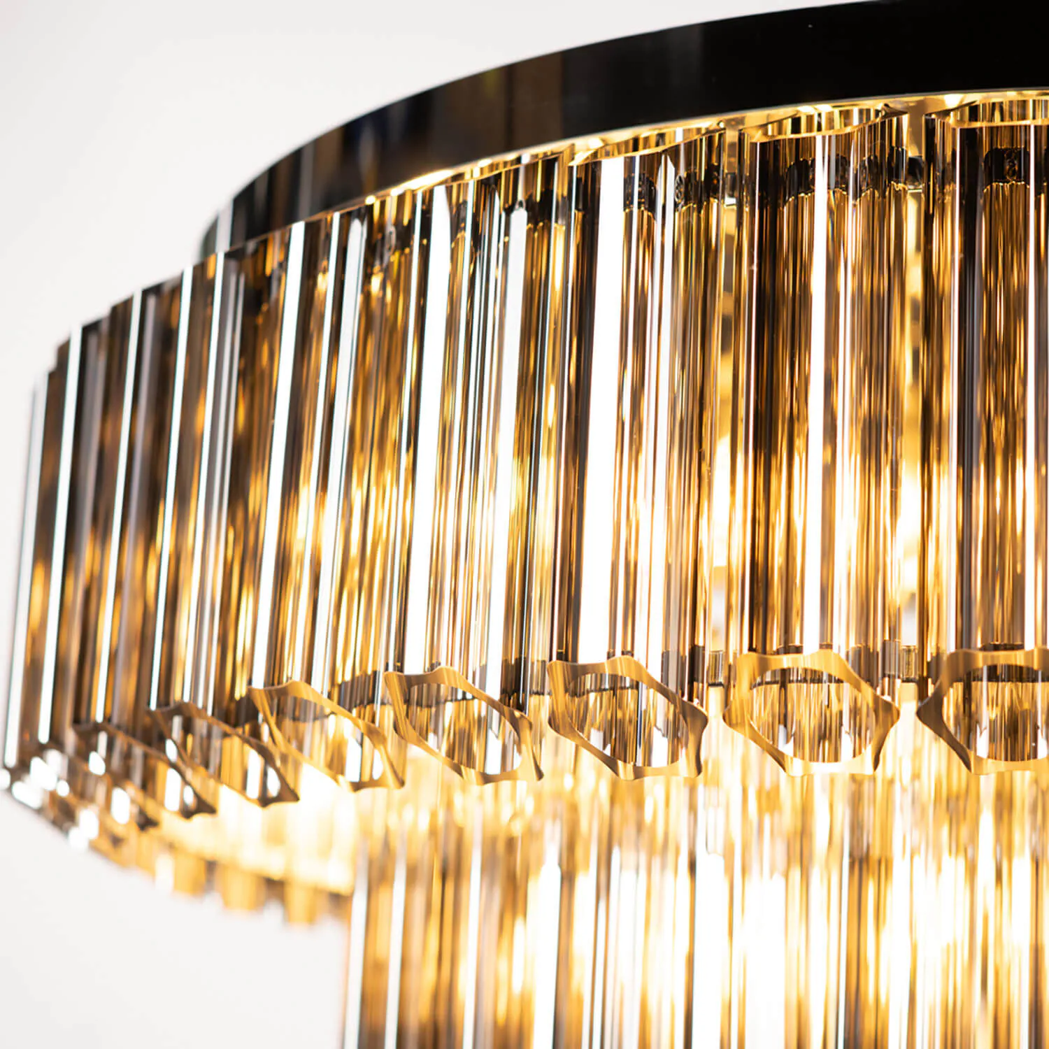Kristallplafond 80cm Svart/Krom - Verona