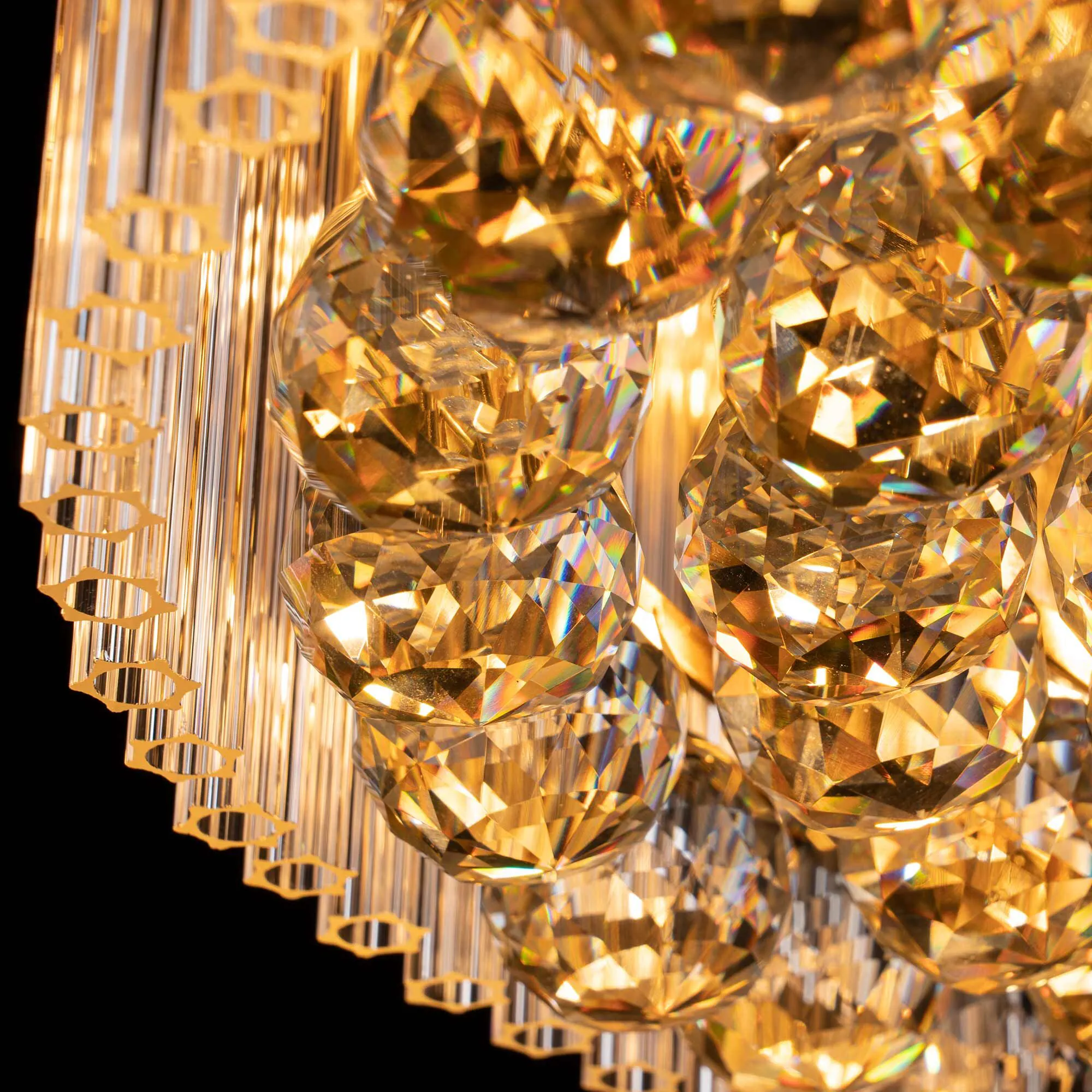 Plafond Kristall Marbella Guld Ø 60cm