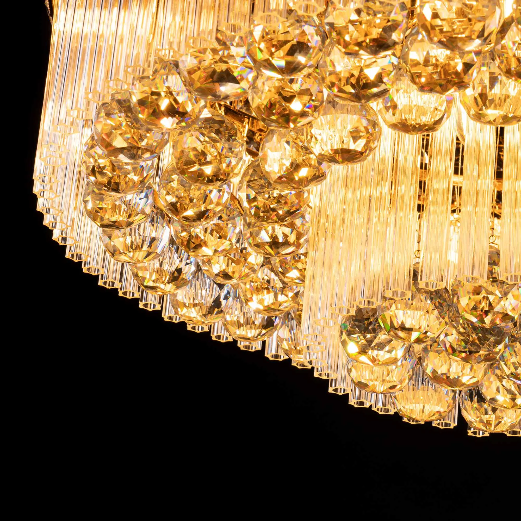 Plafond Kristall Marbella Guld Ø 60cm