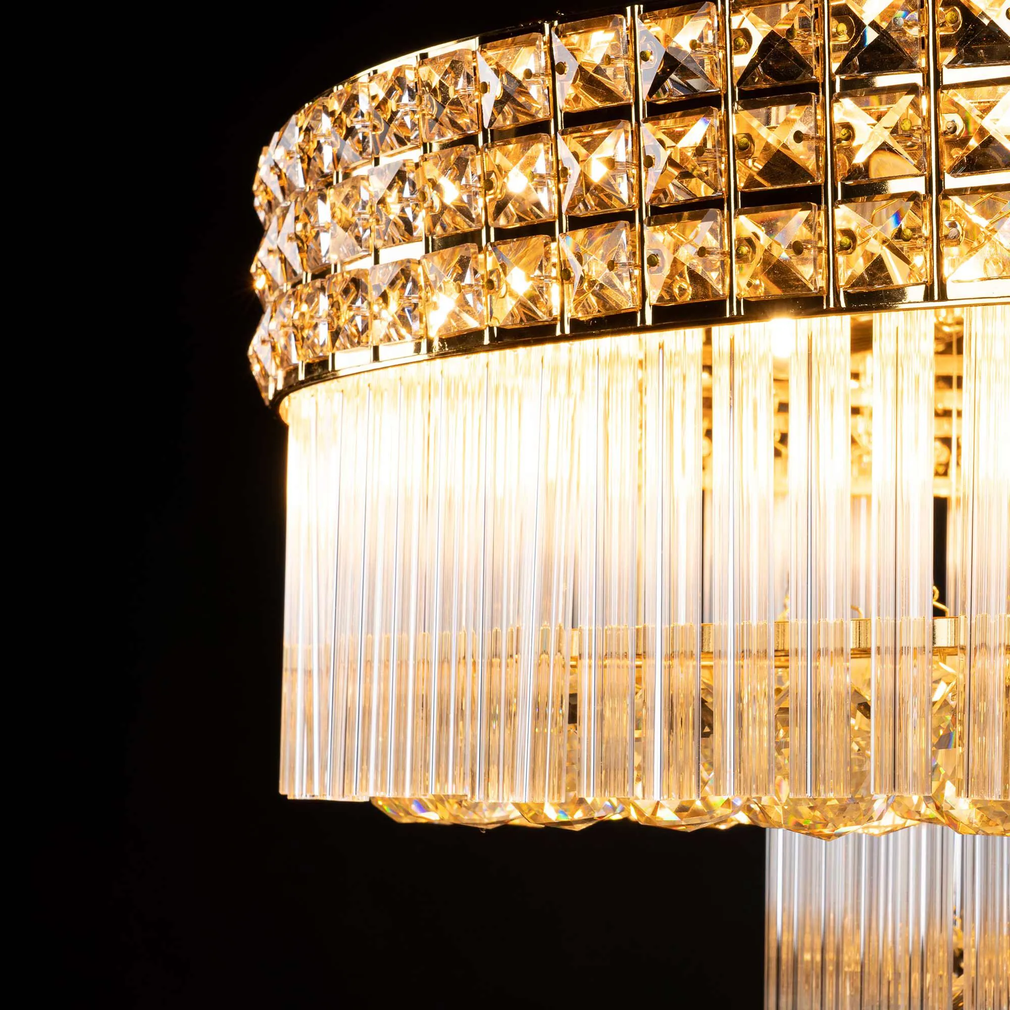 Plafond Kristall Marbella Guld Ø 60cm