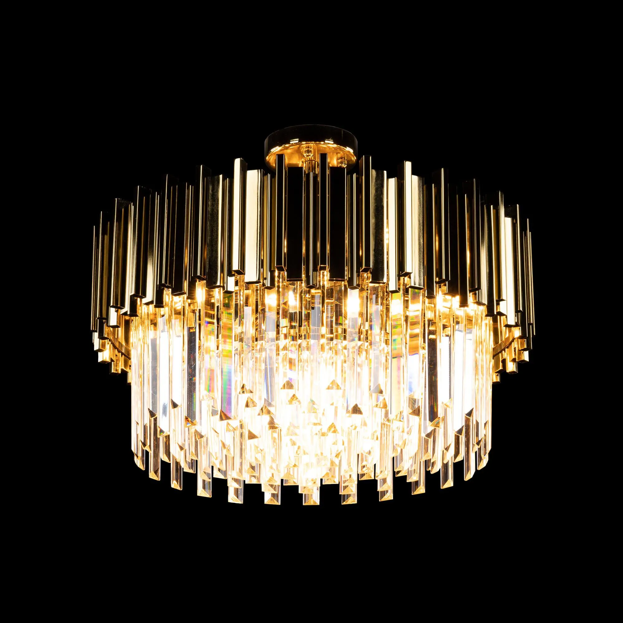 Kristall Lampa Ø55cm Monaco Guld