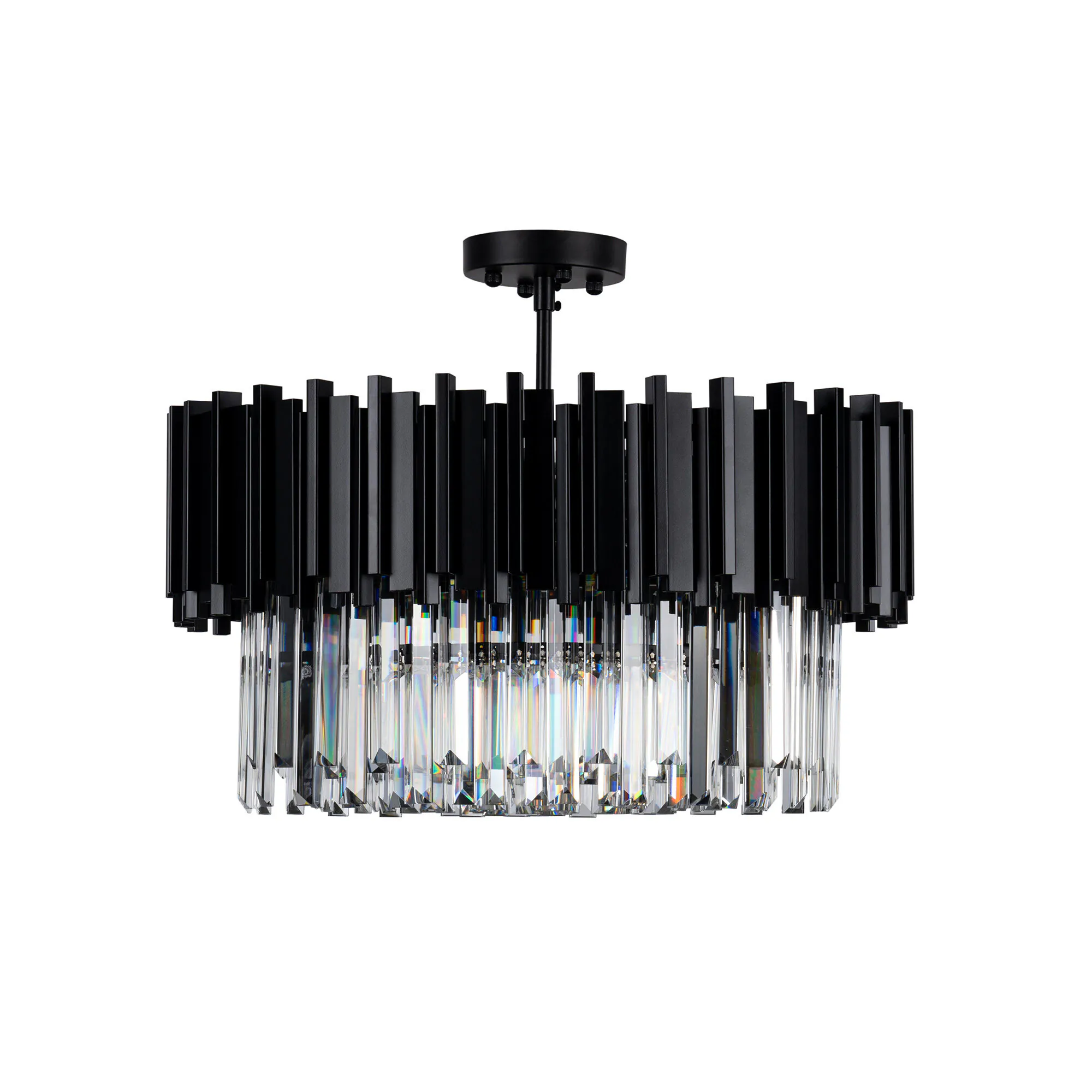 Kristall Lampa Ø55cm Monaco Svart