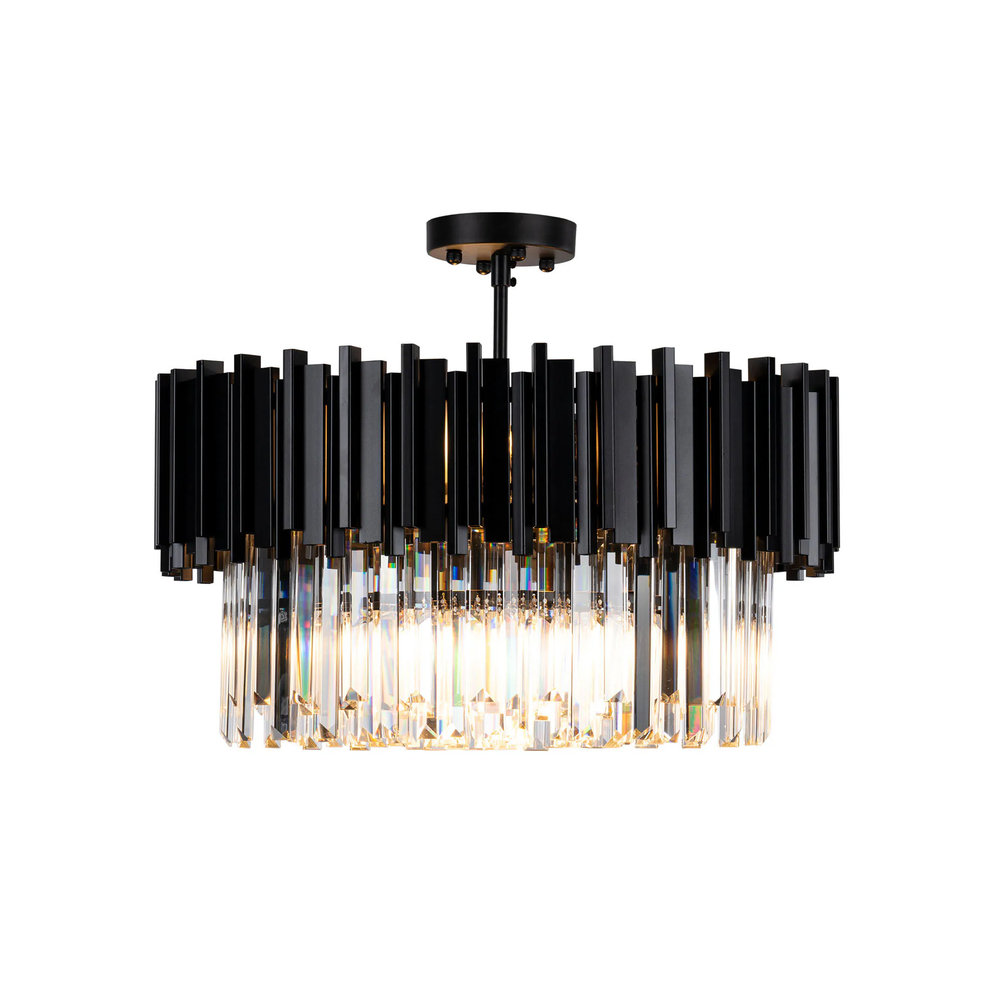 Kristall Lampa Ø55cm Monaco Svart