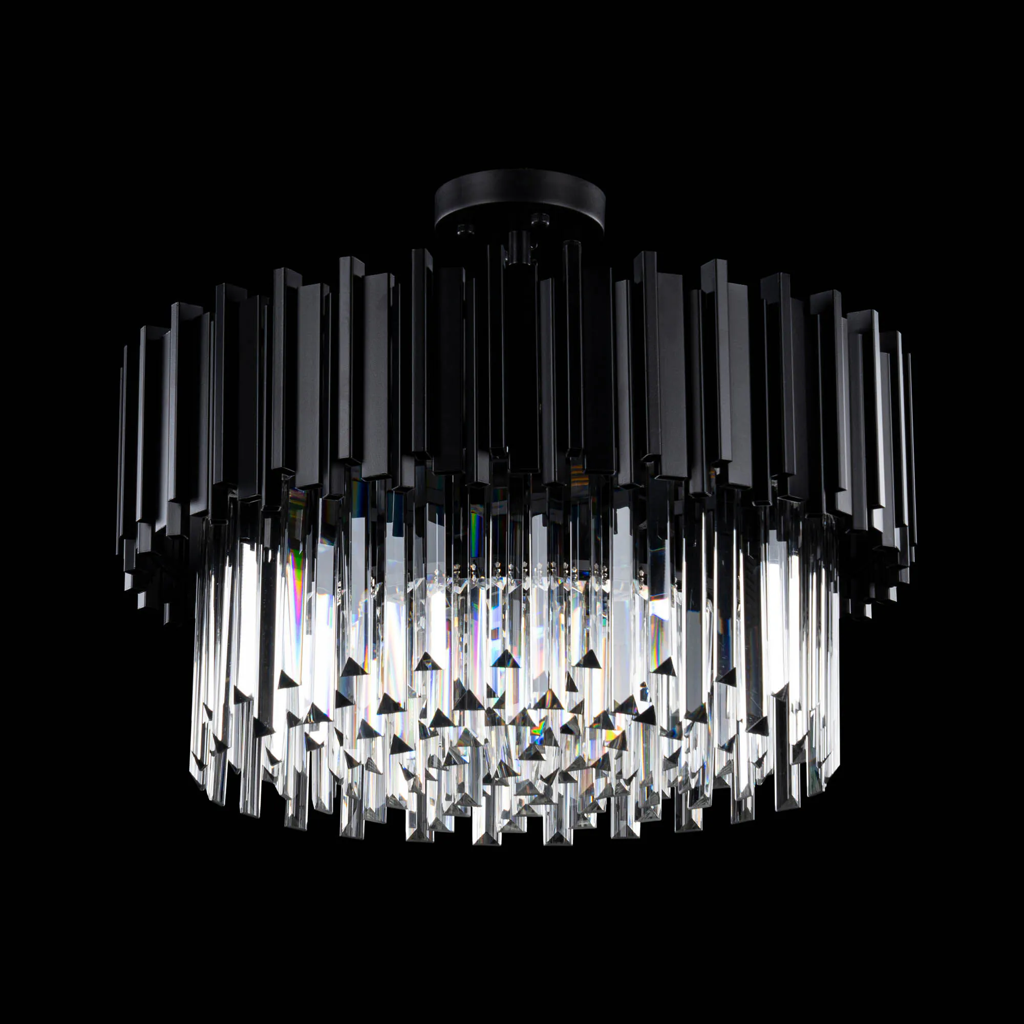 Kristall Lampa Ø55cm Monaco Svart