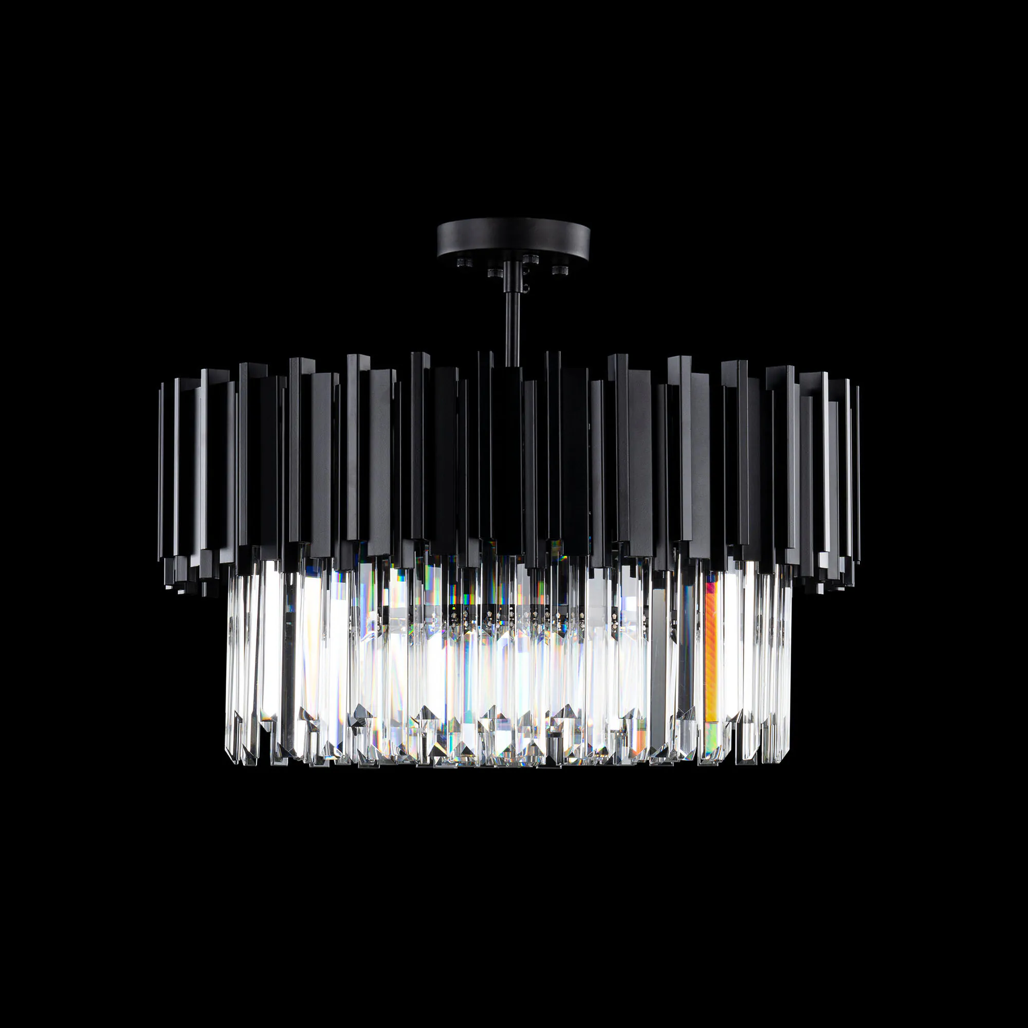 Kristall Lampa Ø55cm Monaco Svart