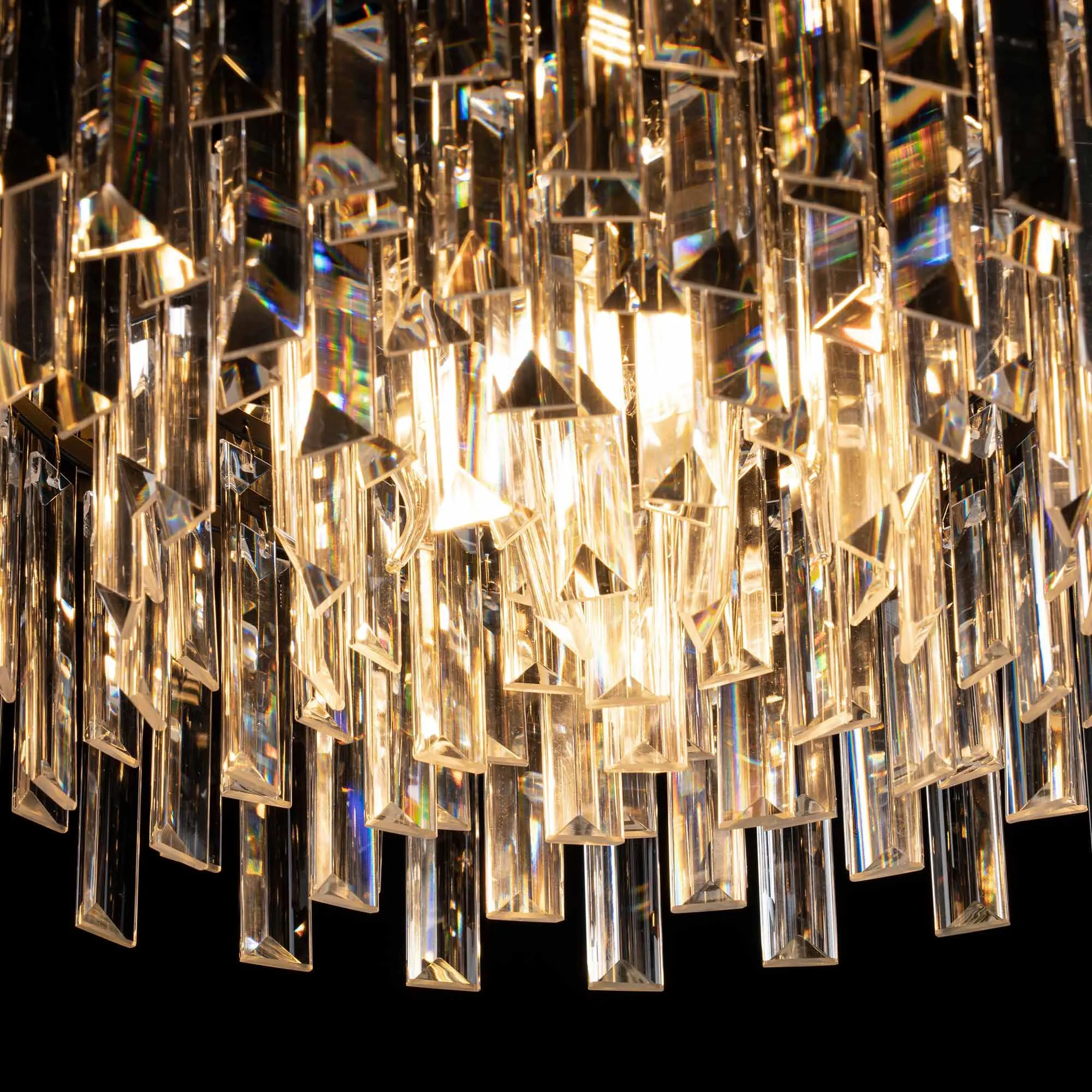 Kristall Lampa Ø55cm Monaco Svart