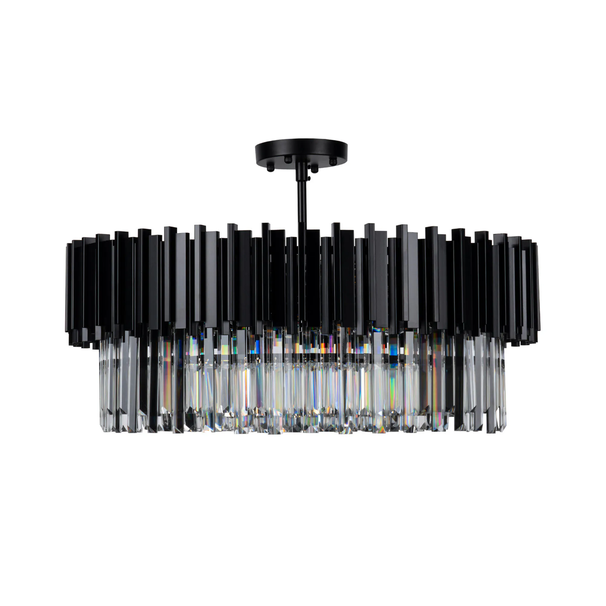 Kristall Lampa Ø75cm Monaco Svart