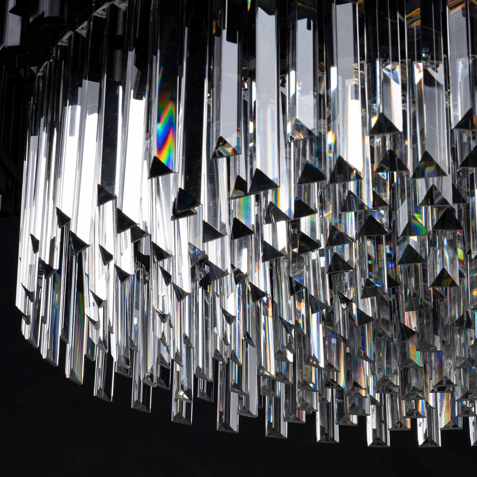Kristall Lampa Ø75cm Monaco Svart