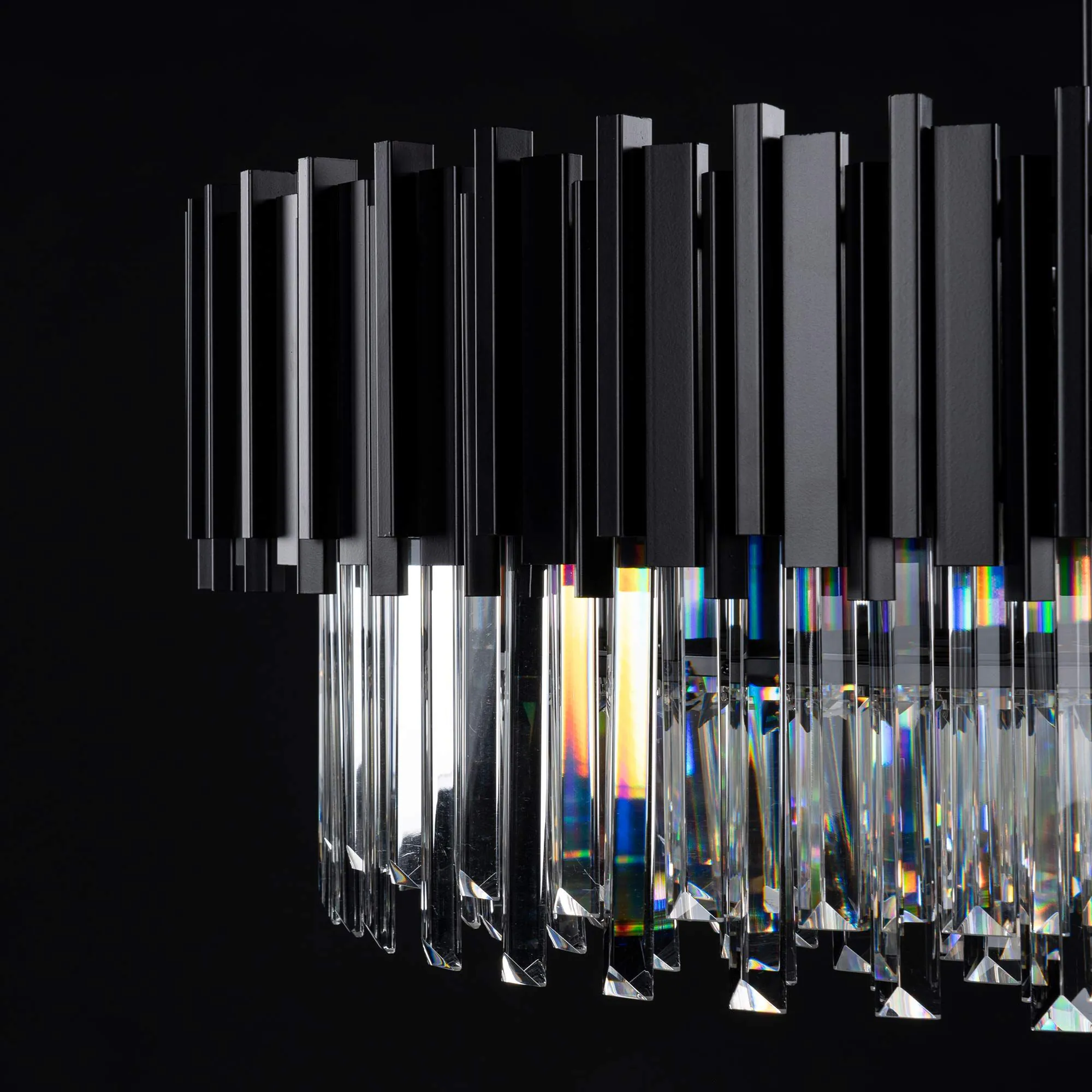 Kristall Lampa Ø75cm Monaco Svart