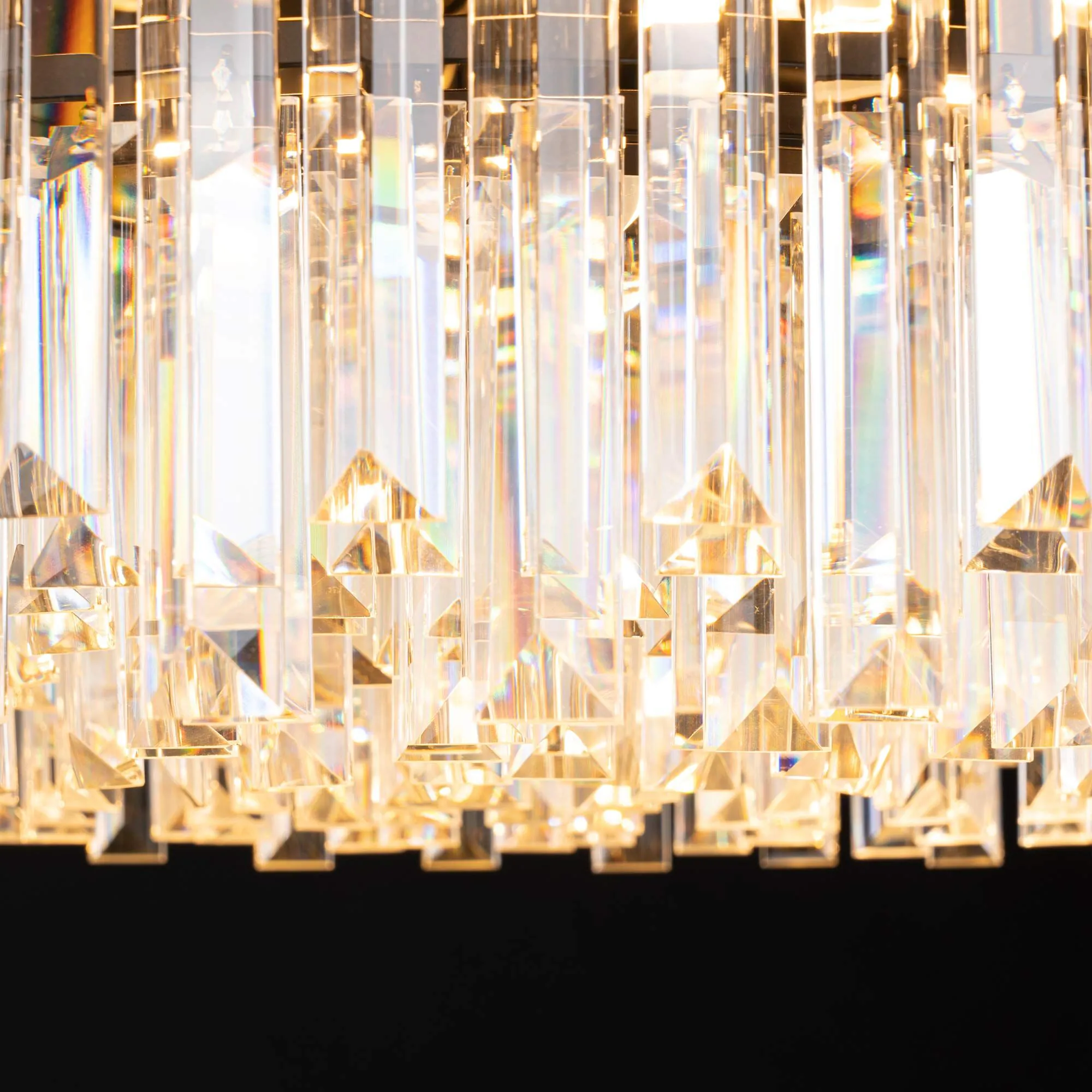 Kristall Lampa Ø75cm Monaco Svart