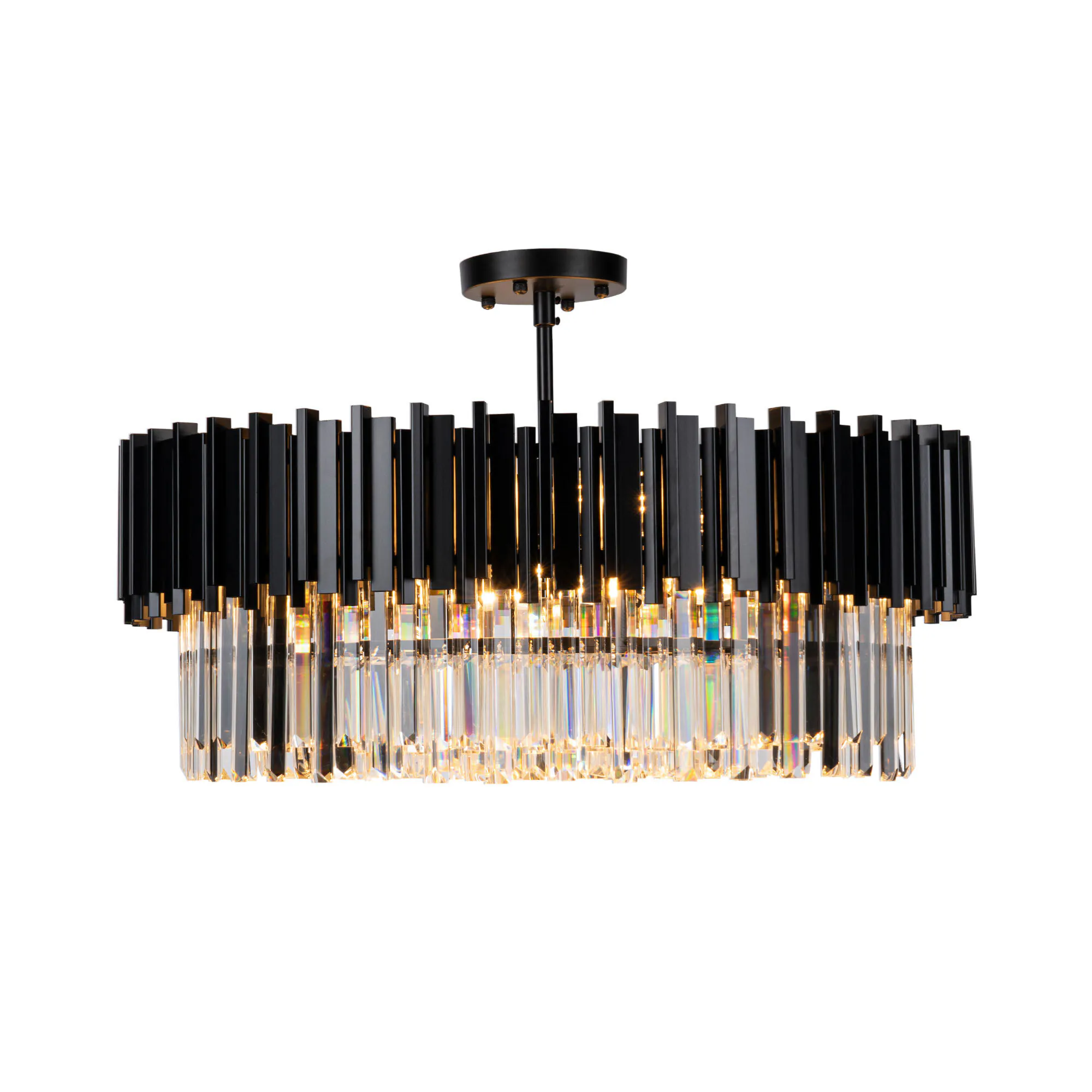Kristall Lampa Ø75cm Monaco Svart