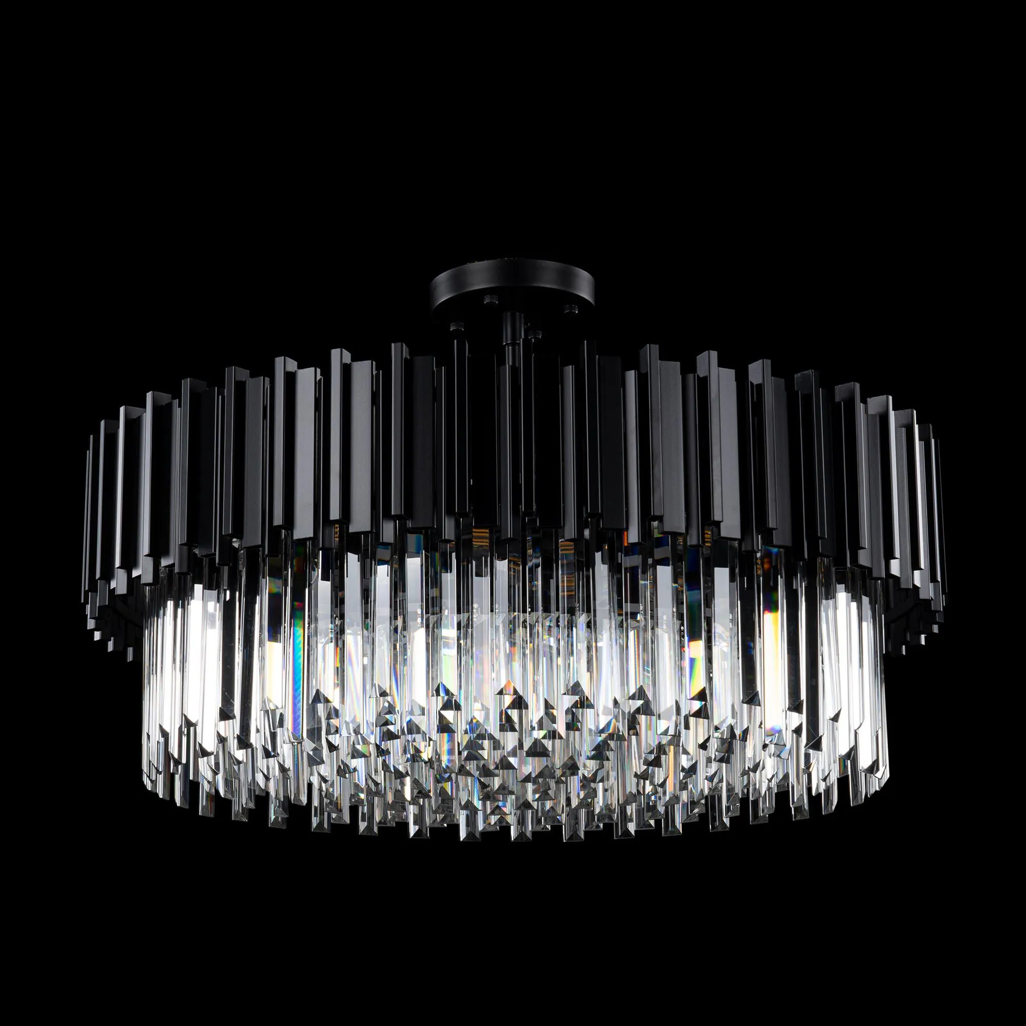 Kristall Lampa Ø75cm Monaco Svart