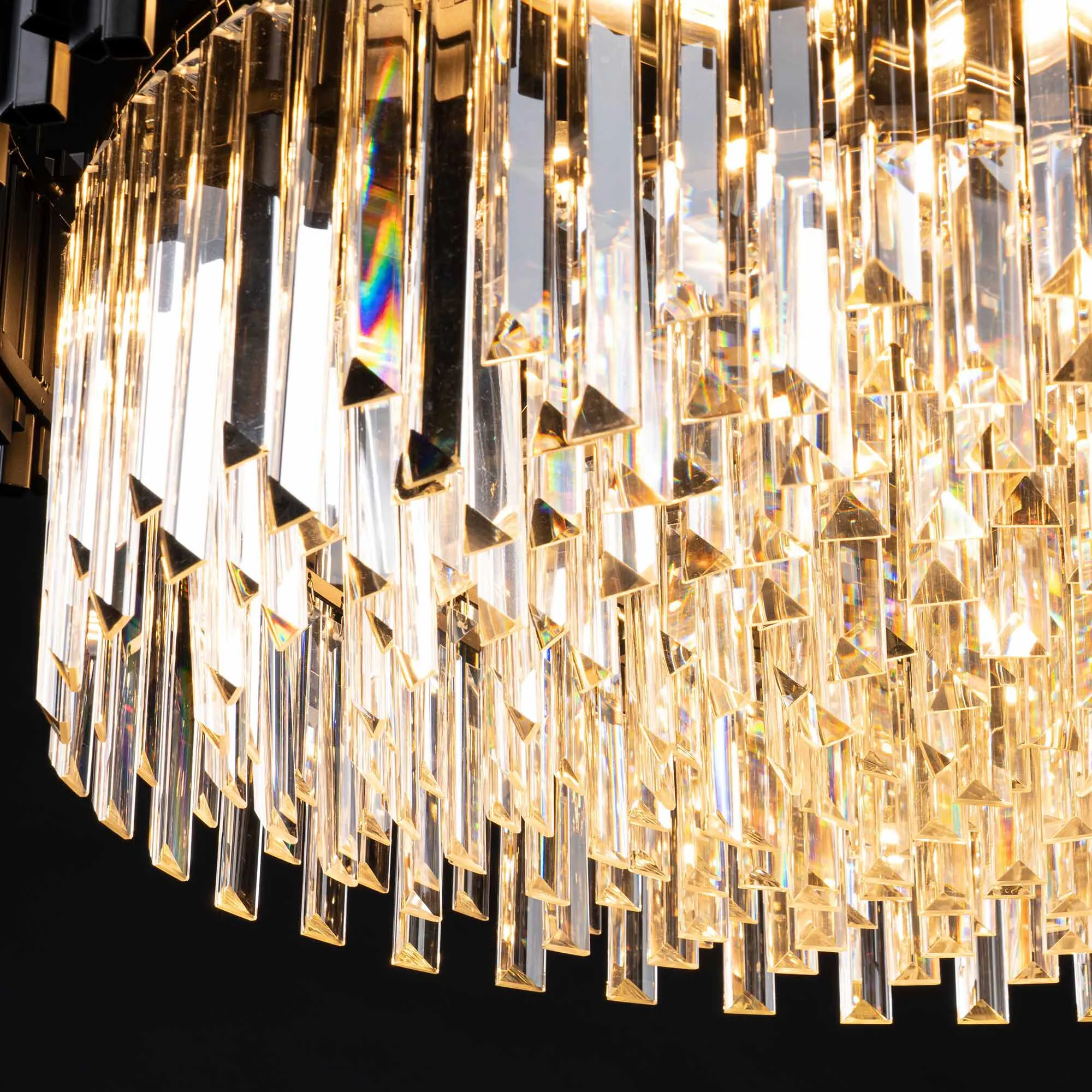 Kristall Lampa Ø75cm Monaco Svart