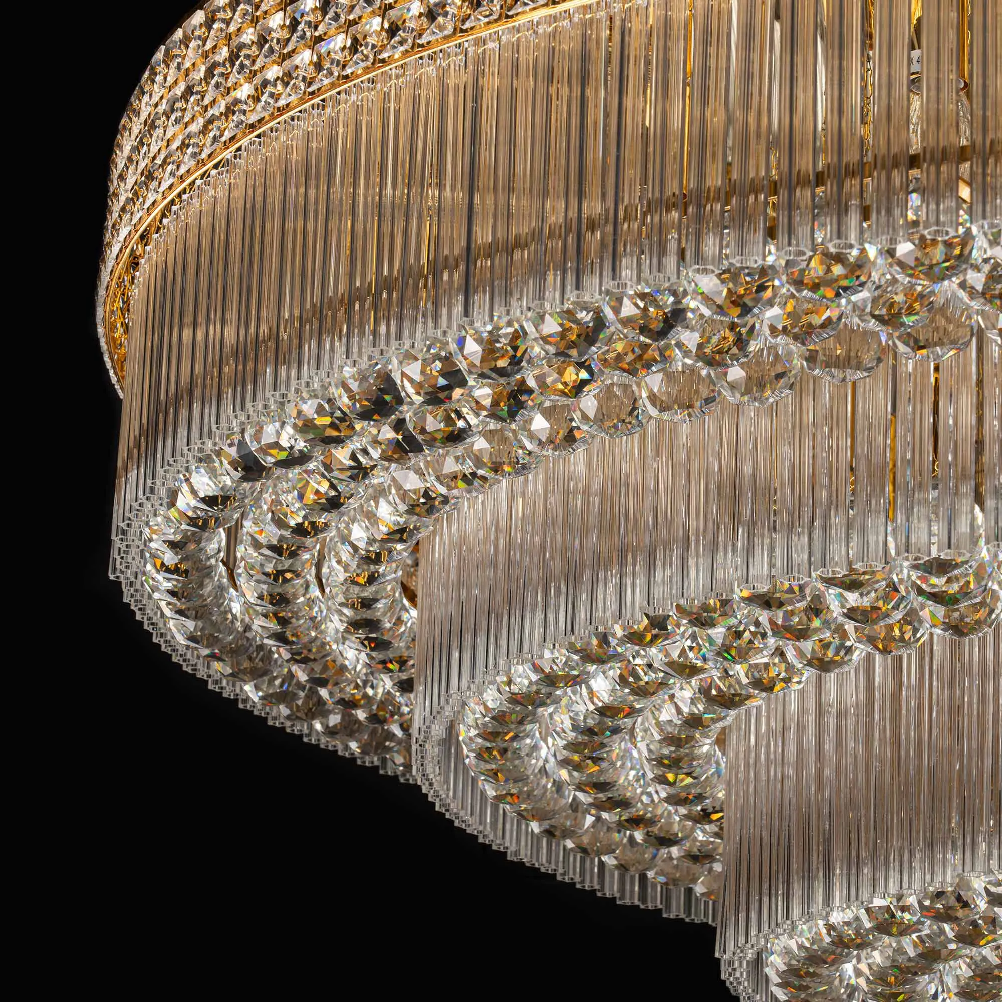 Stor Plafond Kristall Ø150cm Marbella Guld