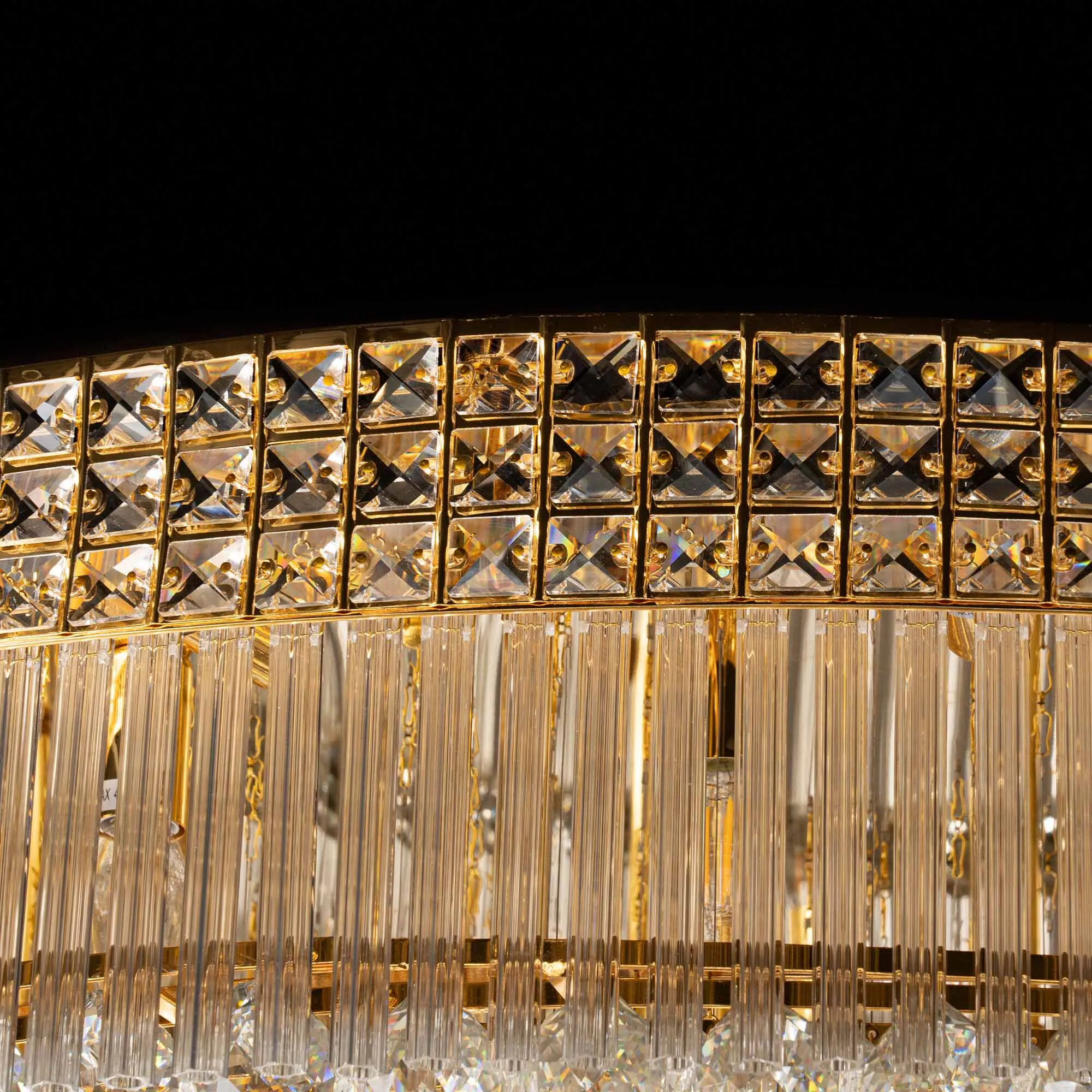 Stor Plafond Kristall Ø150cm Marbella Guld