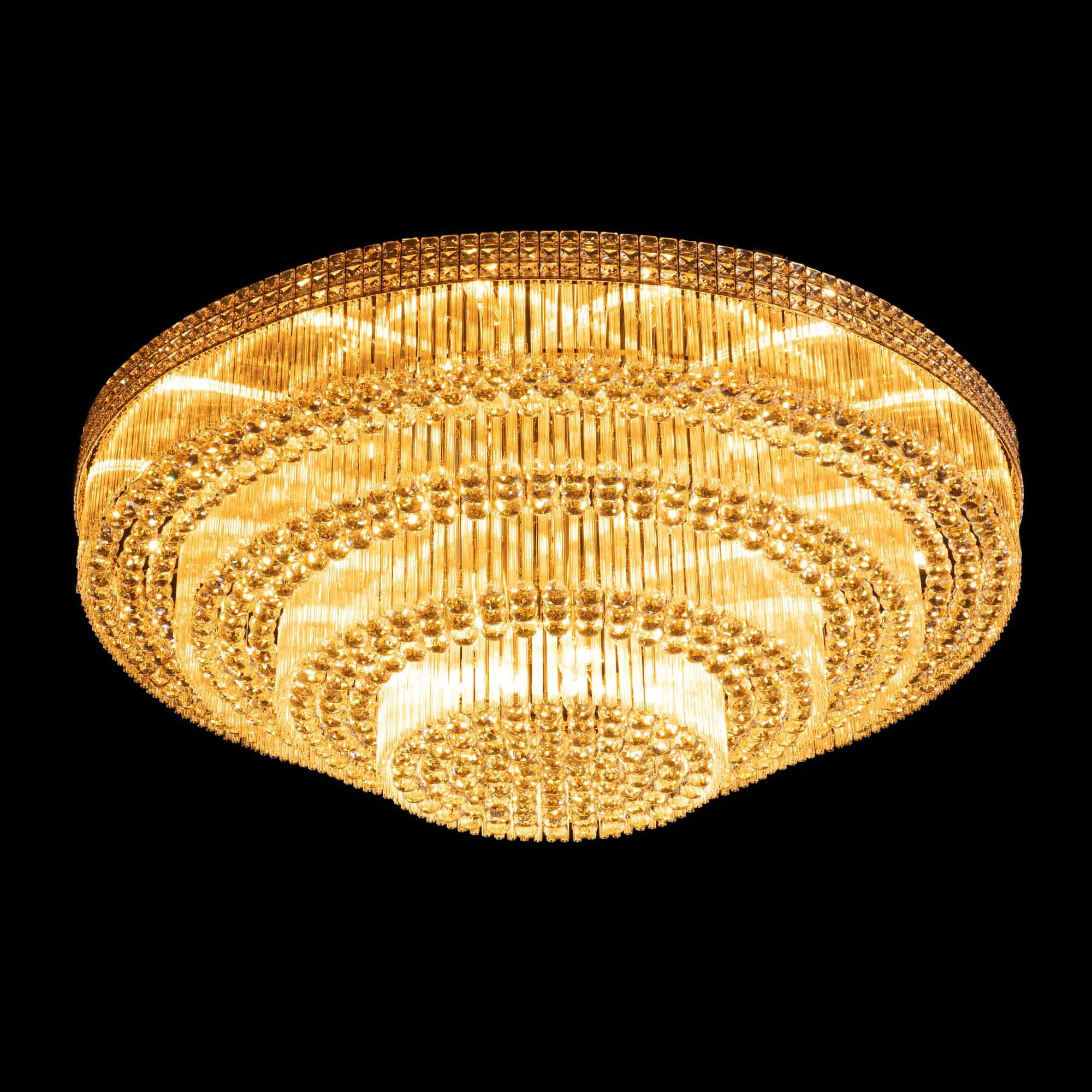 Stor Plafond Kristall Ø150cm Marbella Guld
