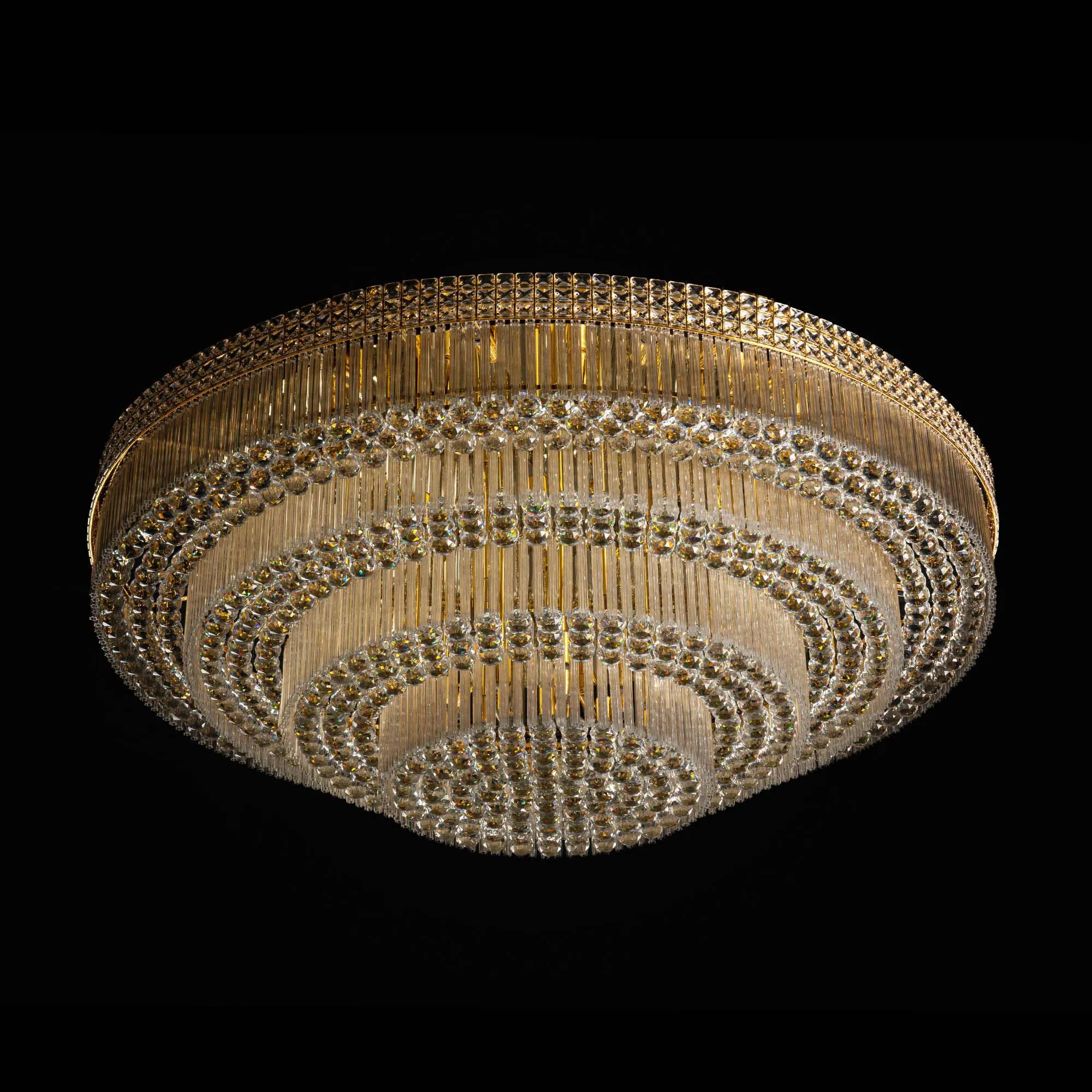 Stor Plafond Kristall Ø150cm Marbella Guld