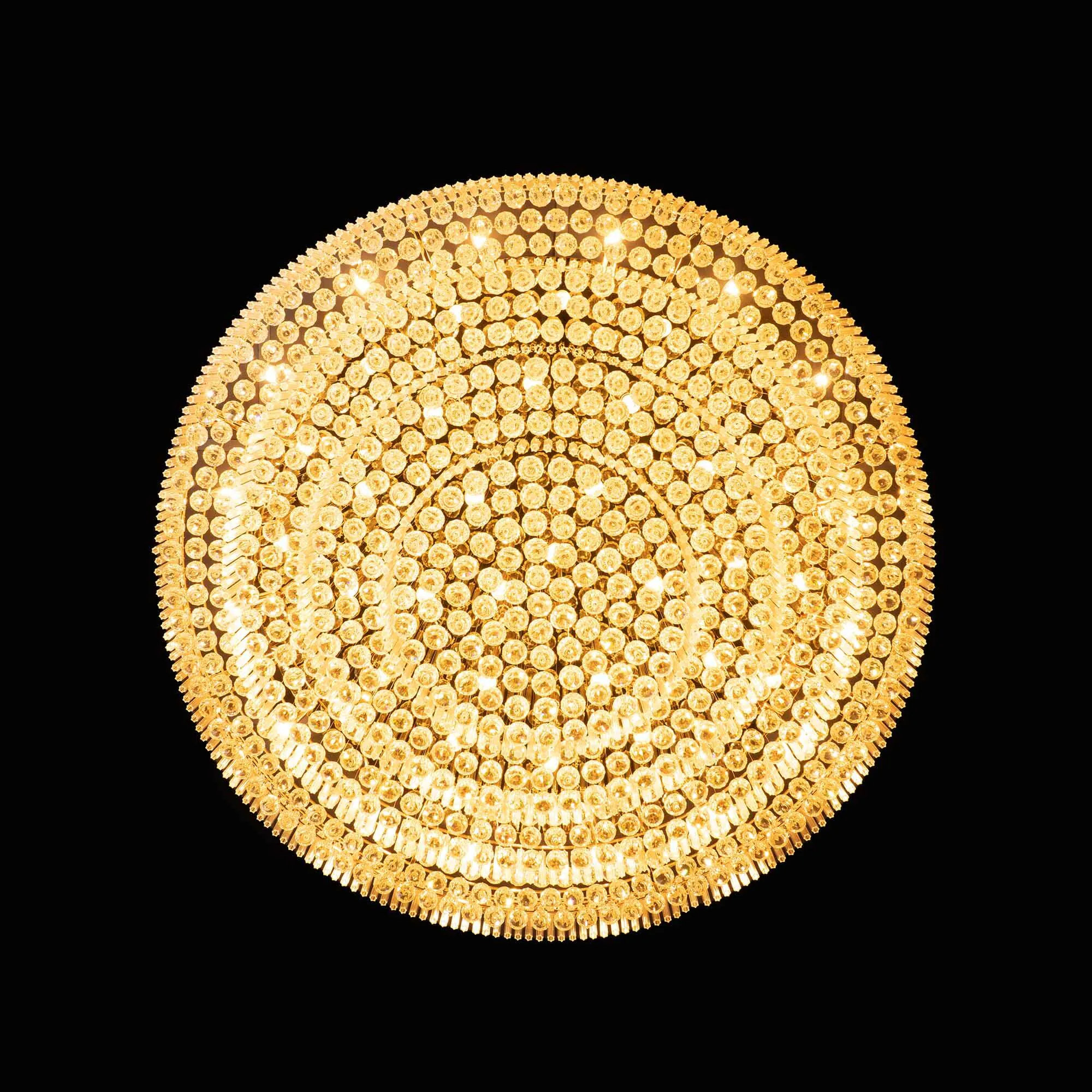 Stor Plafond Kristall Ø150cm Marbella Guld