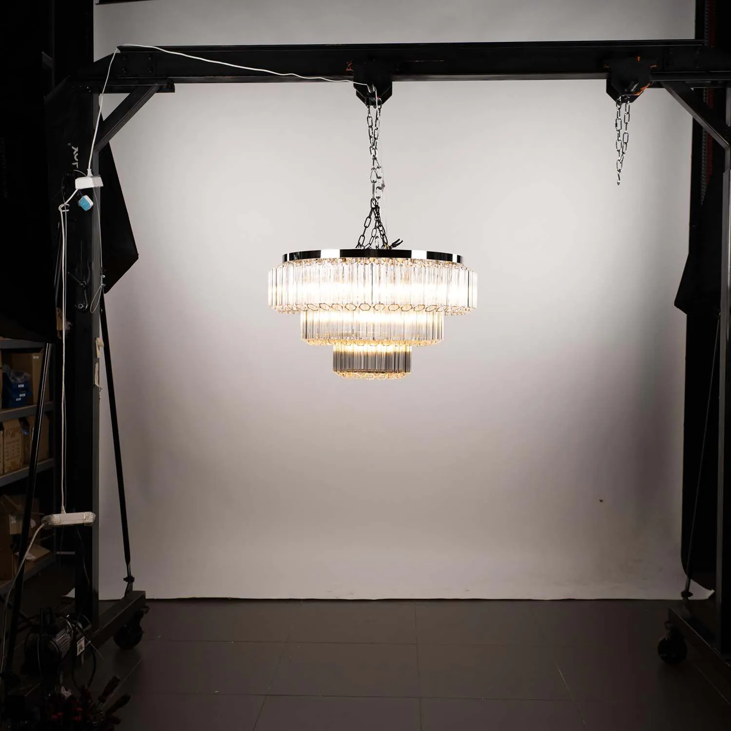 Kristallplafond 80cm Klar/Krom - Verona