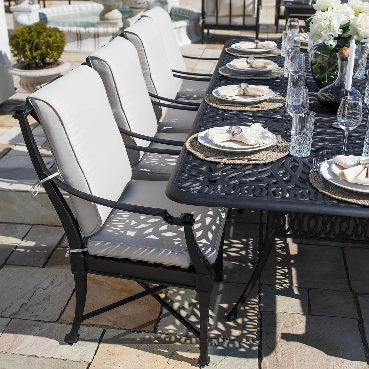 Matgrupp Utomhus 10 stolar Svart Aluminium - Portofino 280cm
