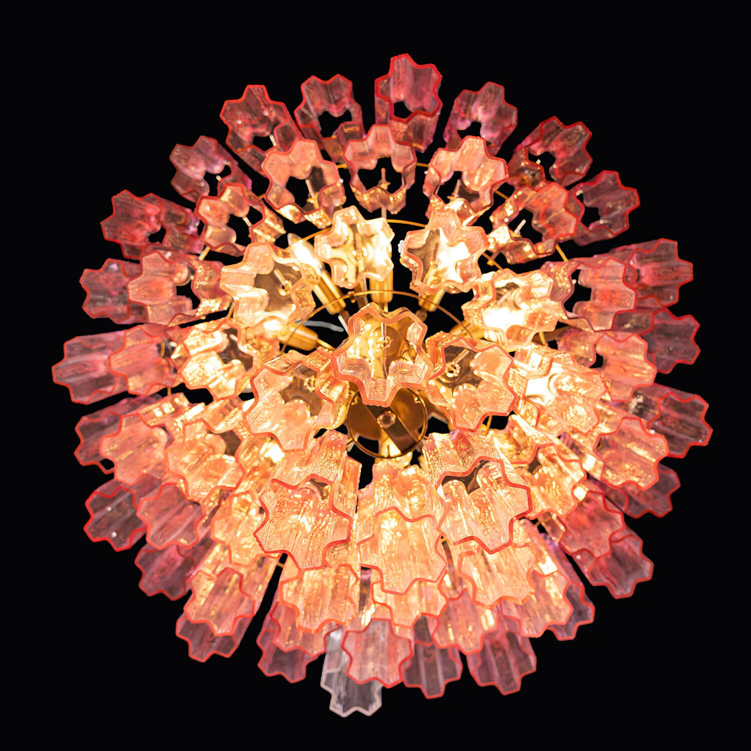 Kristallkrona Ø75cm Rosa/Mässing - Cagliari