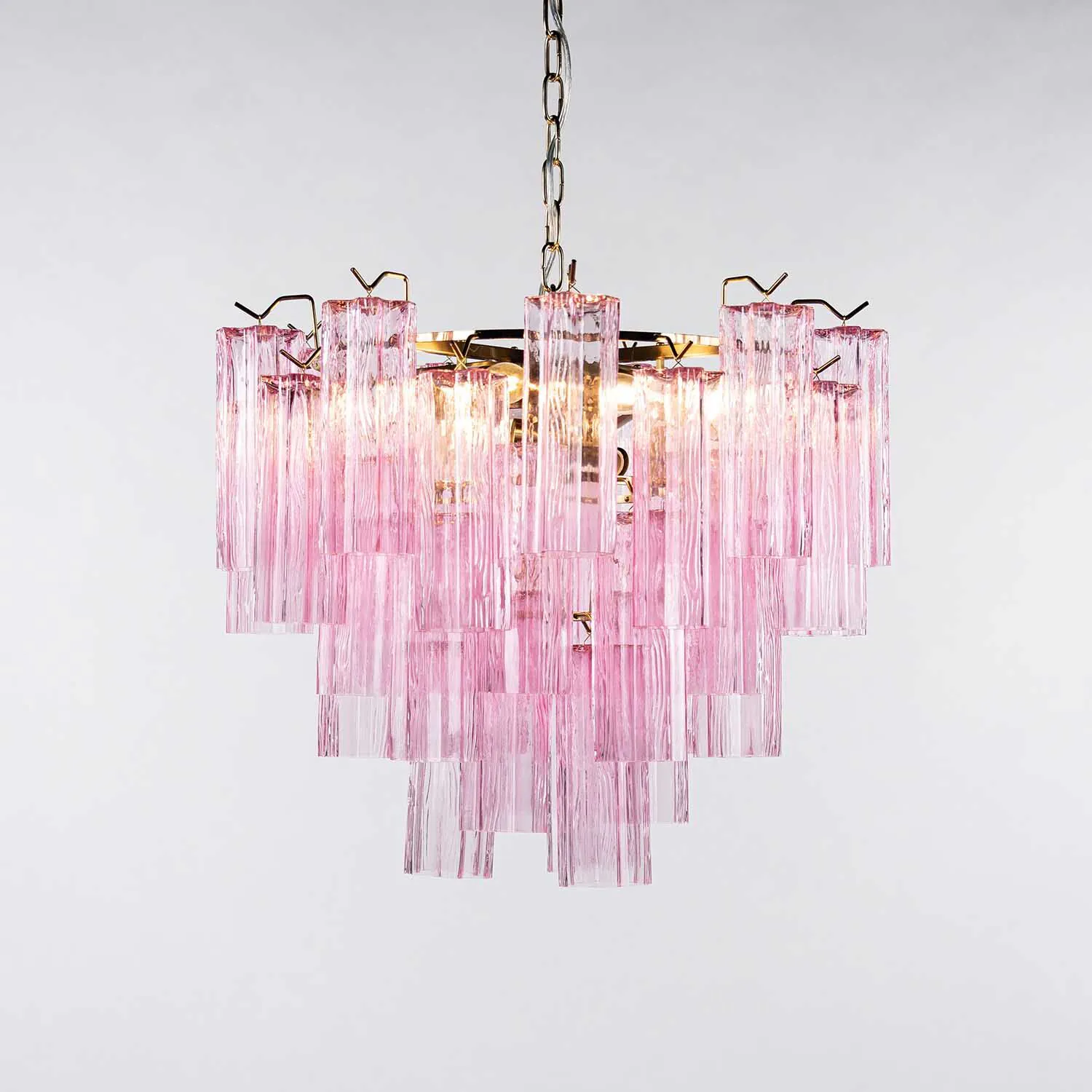 Kristallkrona Ø58xH50cm Rosa/Mässing  - Cagliari