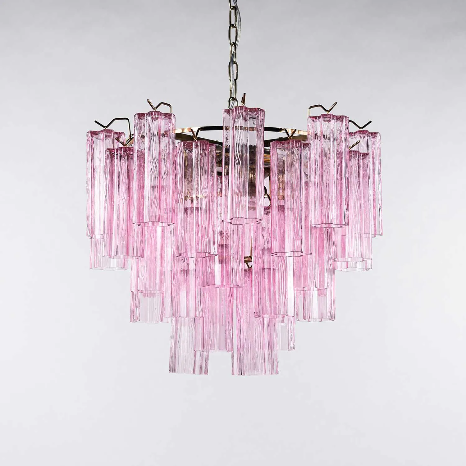 Kristallkrona Ø58xH50cm Rosa/Mässing  - Cagliari
