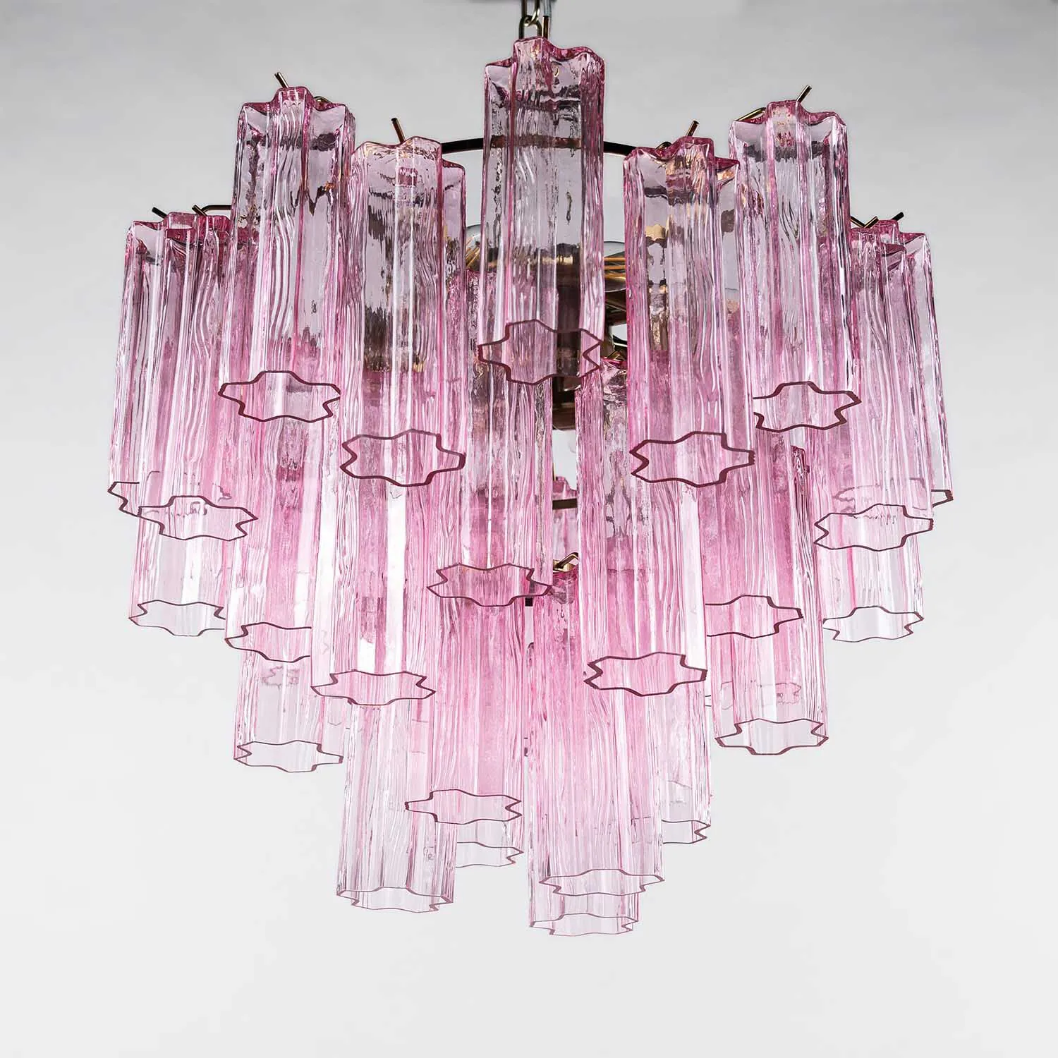Kristallkrona Ø58xH50cm Rosa/Mässing  - Cagliari