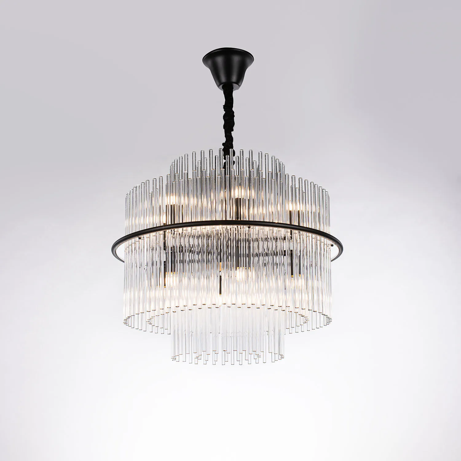 Taklampa Kristall Ø60cm Milan Svart