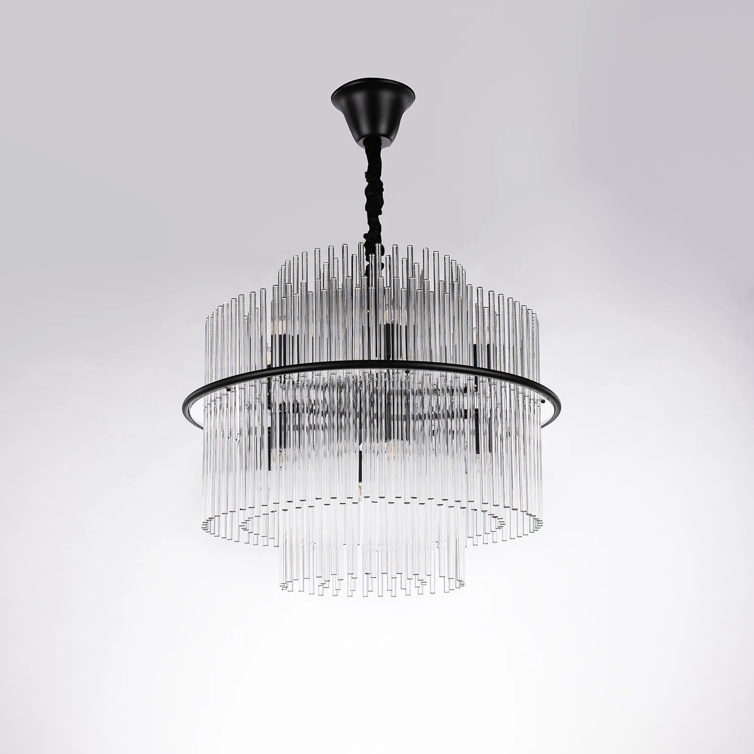 Taklampa Kristall Ø60cm Milan Svart